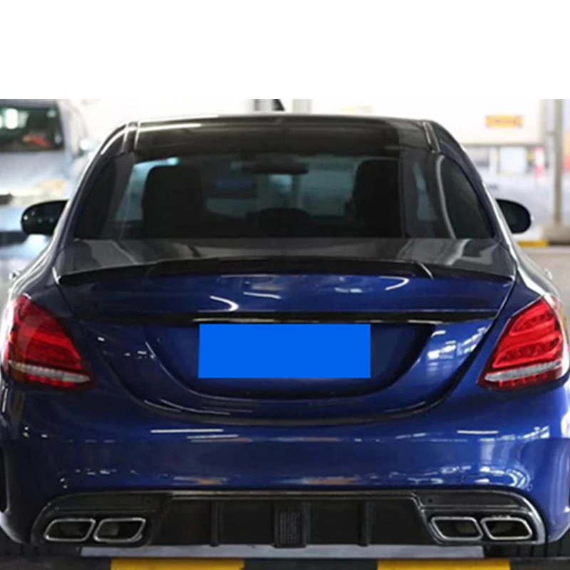 MERCEDES-BENZ C Class W205 4-Door Rear Diffuser Carbon Fiber with LED Light