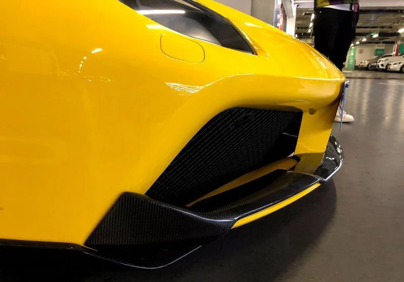 FERRARI 488 GTB/SPIDER Pre-Preg (Kuru) Karbon Fiber Ön Tampon Ek