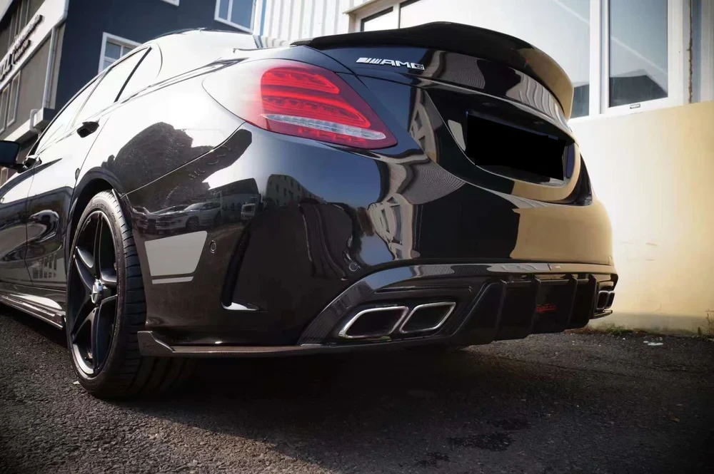MERCEDES-BENZ AMG W205 C63 Pre-Preg (Kuru) Karbon Fiber Arka Difüzör
