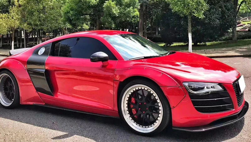 AUDI R8 Body Kit Carbon Fiber Car Front Bumper Lip Splitter Gen 1 2008-2015