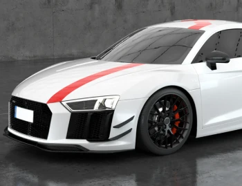 AUDI R8 P Style Carbon Fiber Front Bumper Lip Splitter 2016-2018