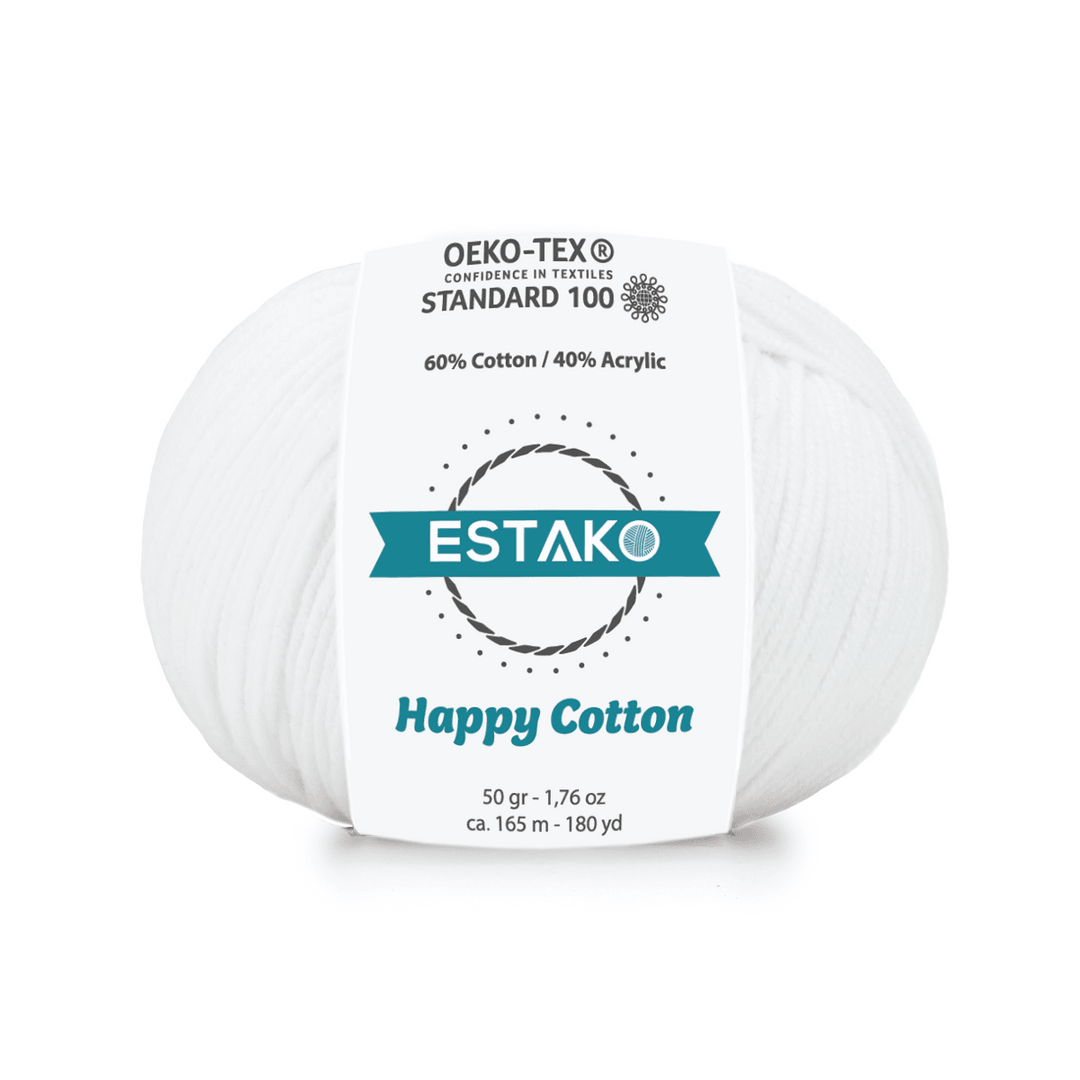 Estako Happy Cotton - 60% Cotton 40% Acrylic Yarn - Sport Weight