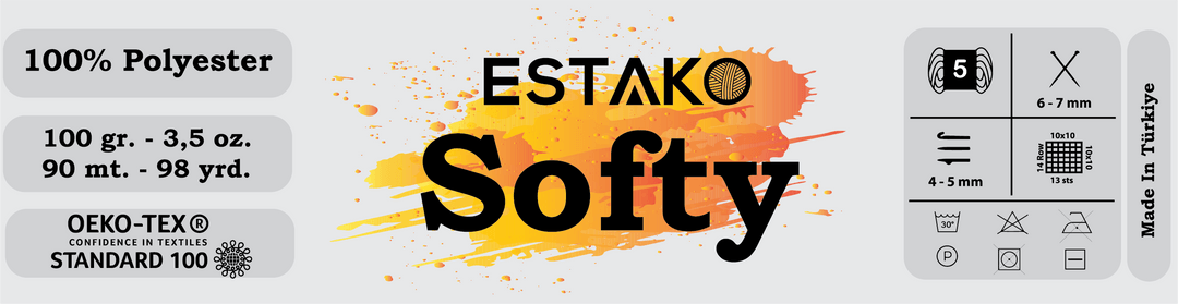 Estako Downy 40% Premium Acrylic and 60% Polyamide Soft DK - Light Worsted  #3 Fuzzy Yarn for Crocheting and Knitting 3.52 oz (100 gr) 267 Yds (245 m)