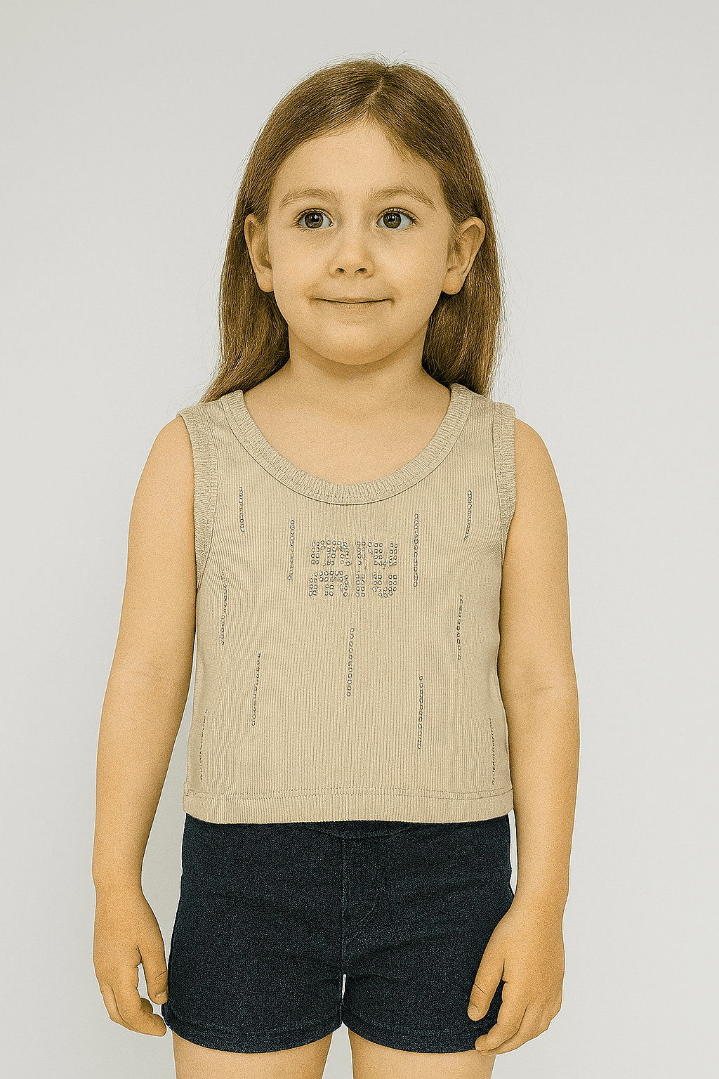 TAŞLI BEJ RENGİ CROP