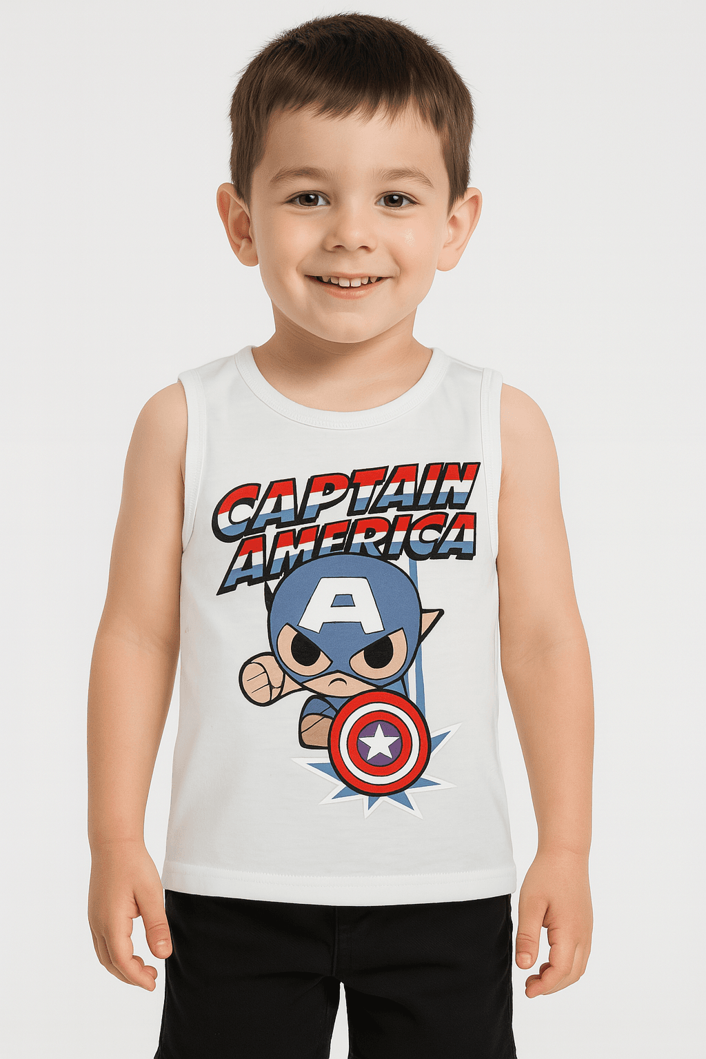 CAPTAIN AMERICA BASKILI ASKILI TİŞÖRT