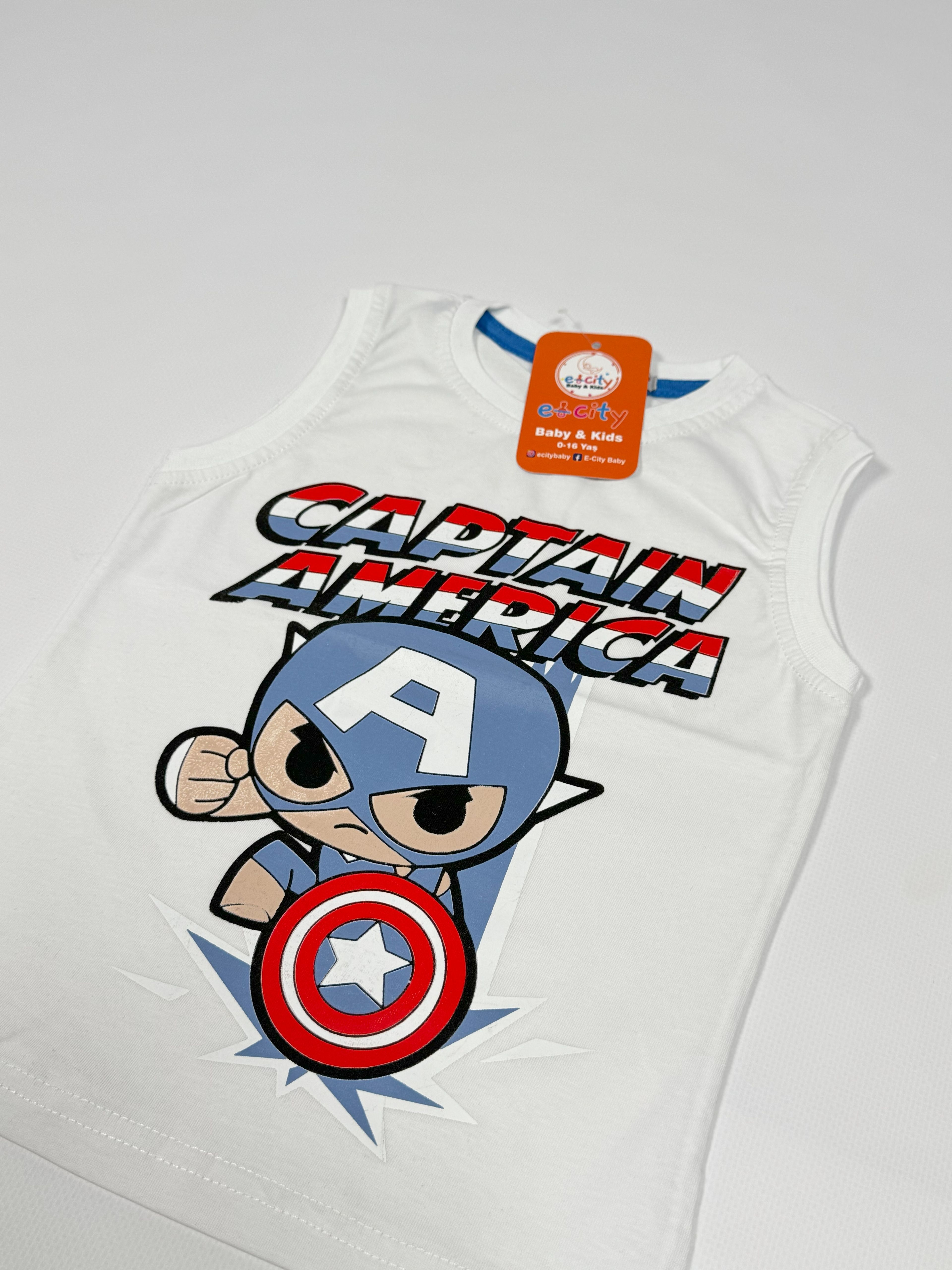 CAPTAIN AMERICA BASKILI ASKILI TİŞÖRT