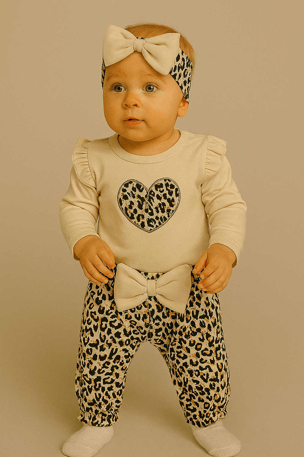 BANDANALI ZIBINLI 3'LÜ LEOPAR DESENLİ TAKIM