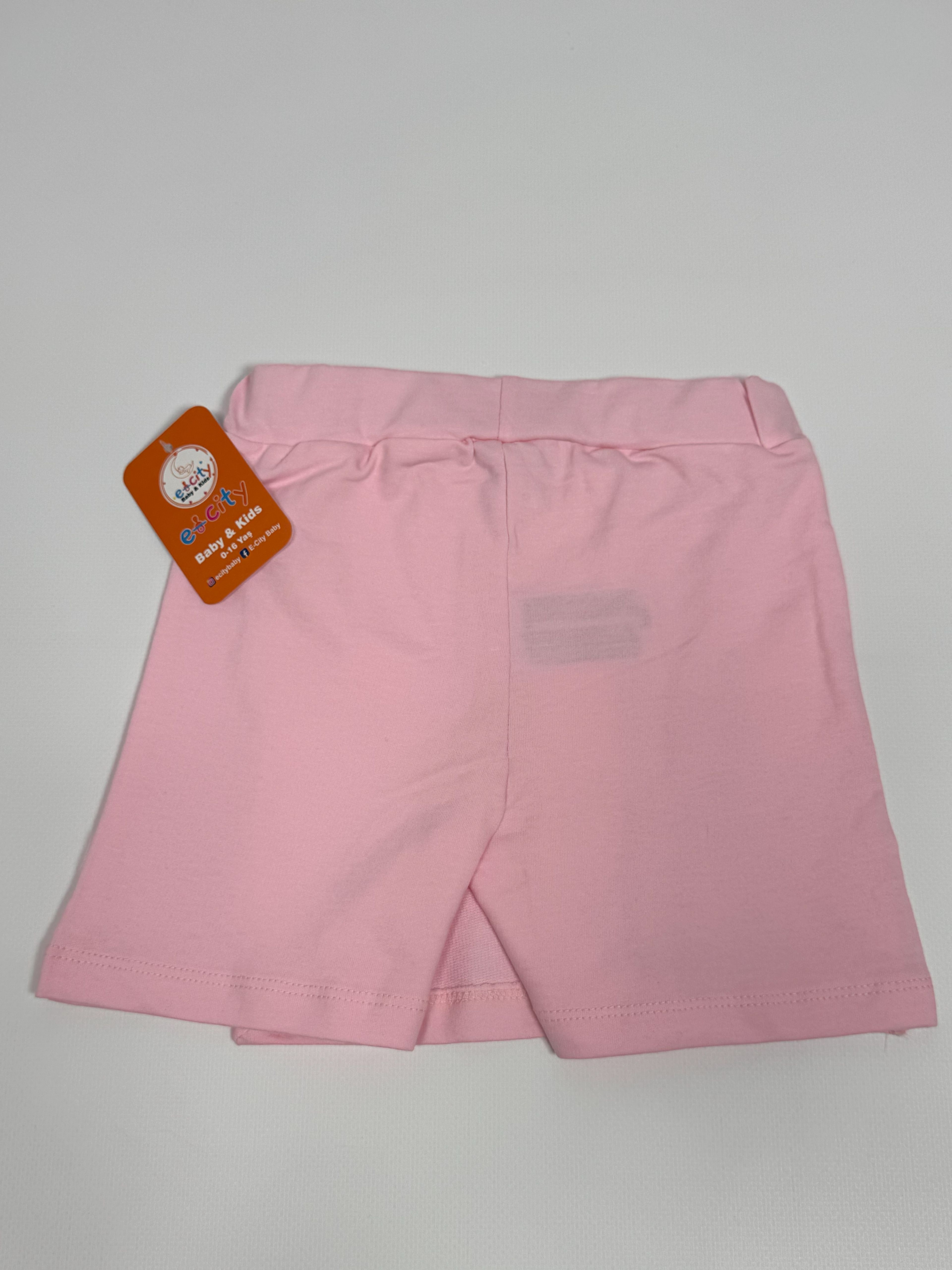 ŞERİT DETAYLI ŞORT ETEK PEMBE