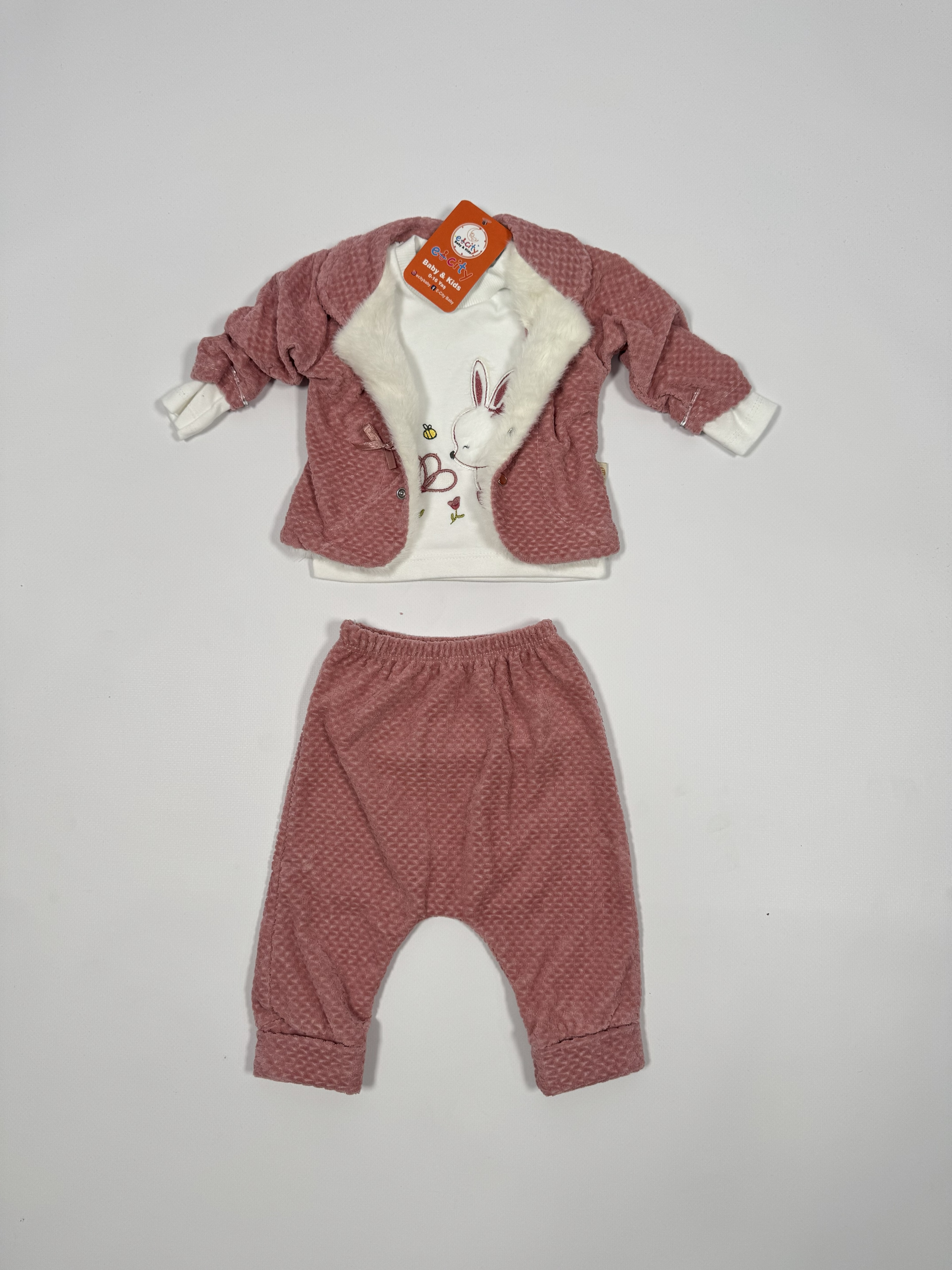 TAVŞAN DESENLİ YENİ DOĞAN SET
