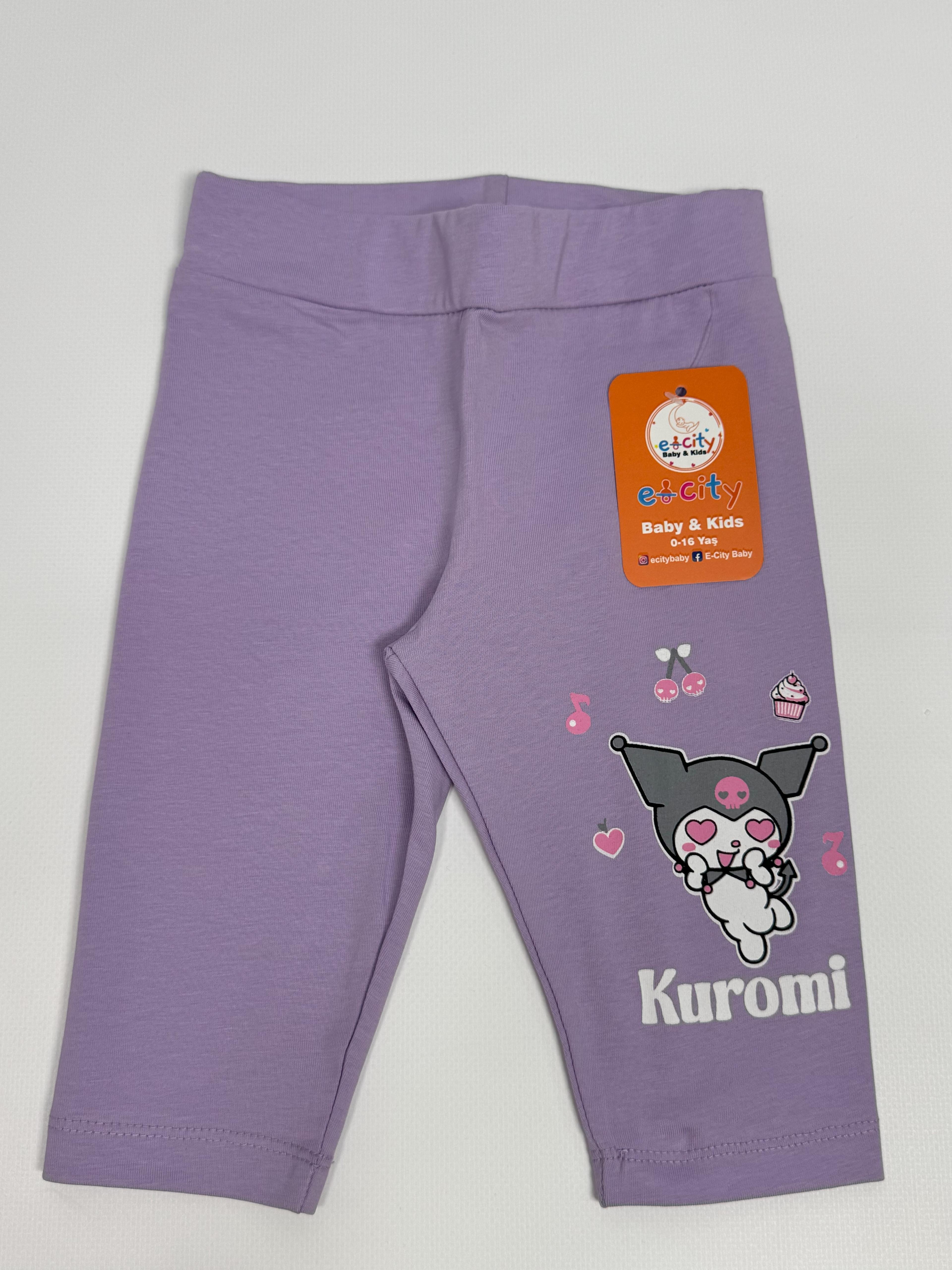 KUROMİ BASKILI KAPRİ TAYT 
