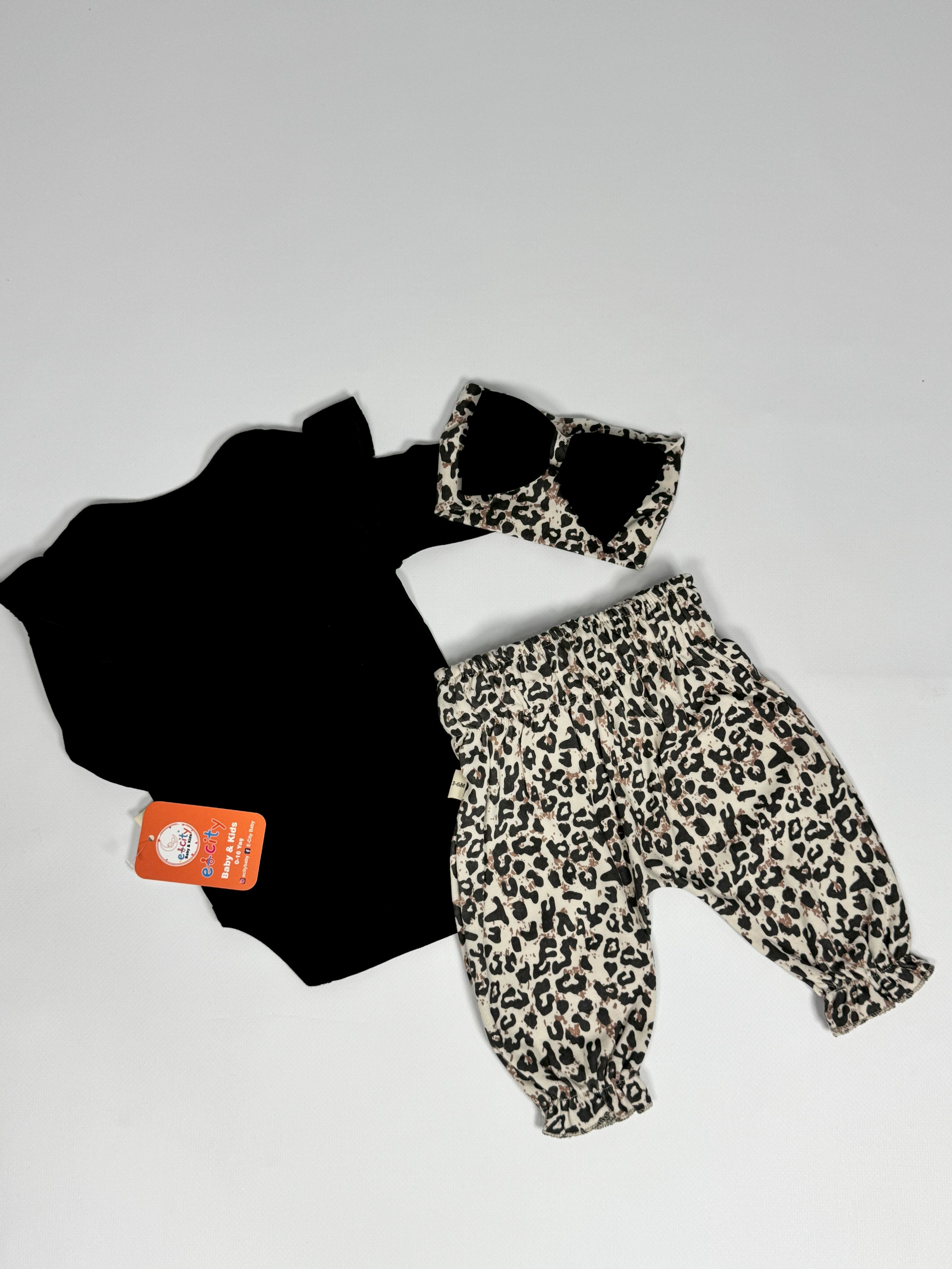 BANDANALI ZIBINLI 3'LÜ LEOPAR DESENLİ TAKIM