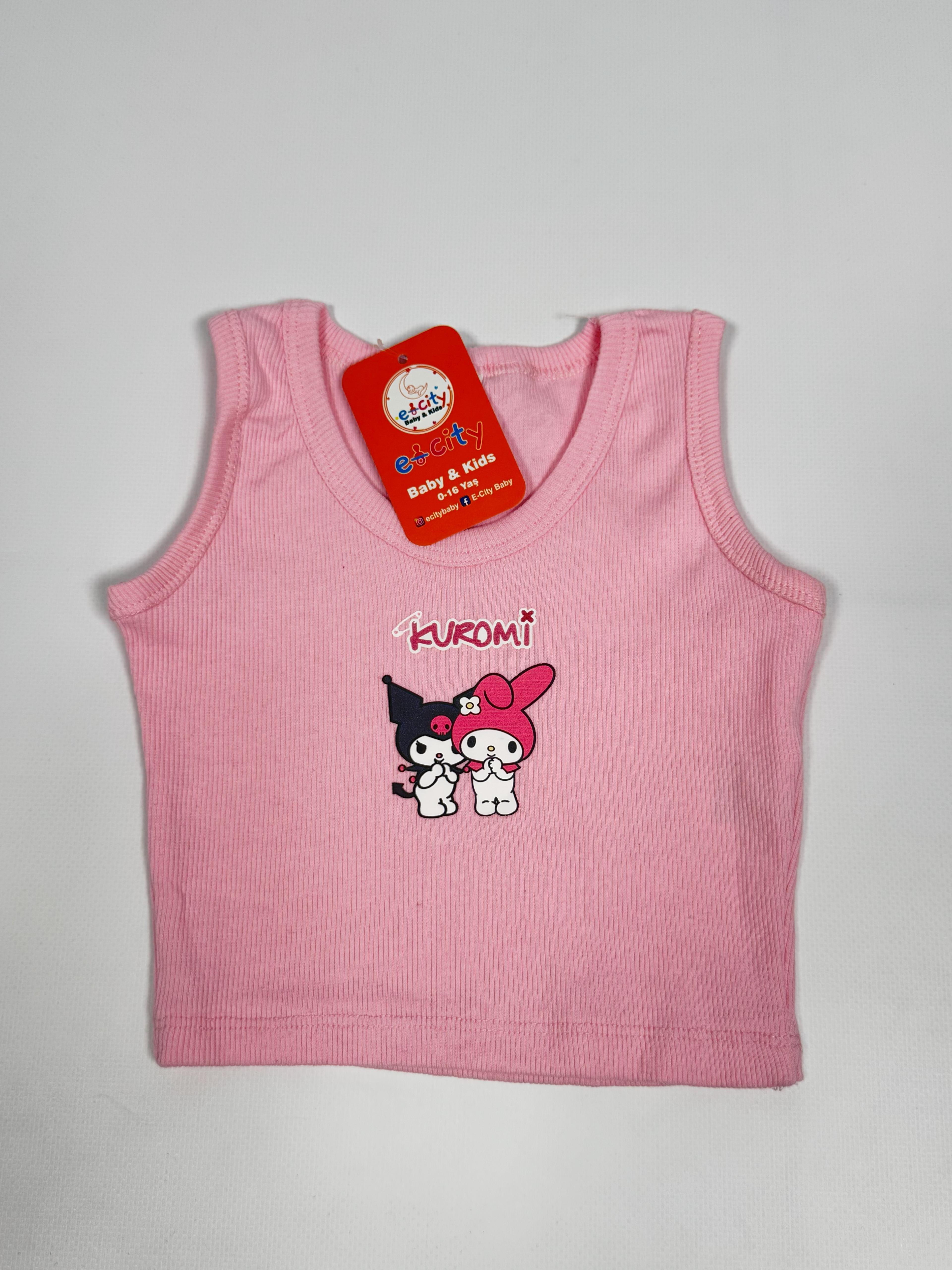 KUROMİ BASKILI ASKILI CROP