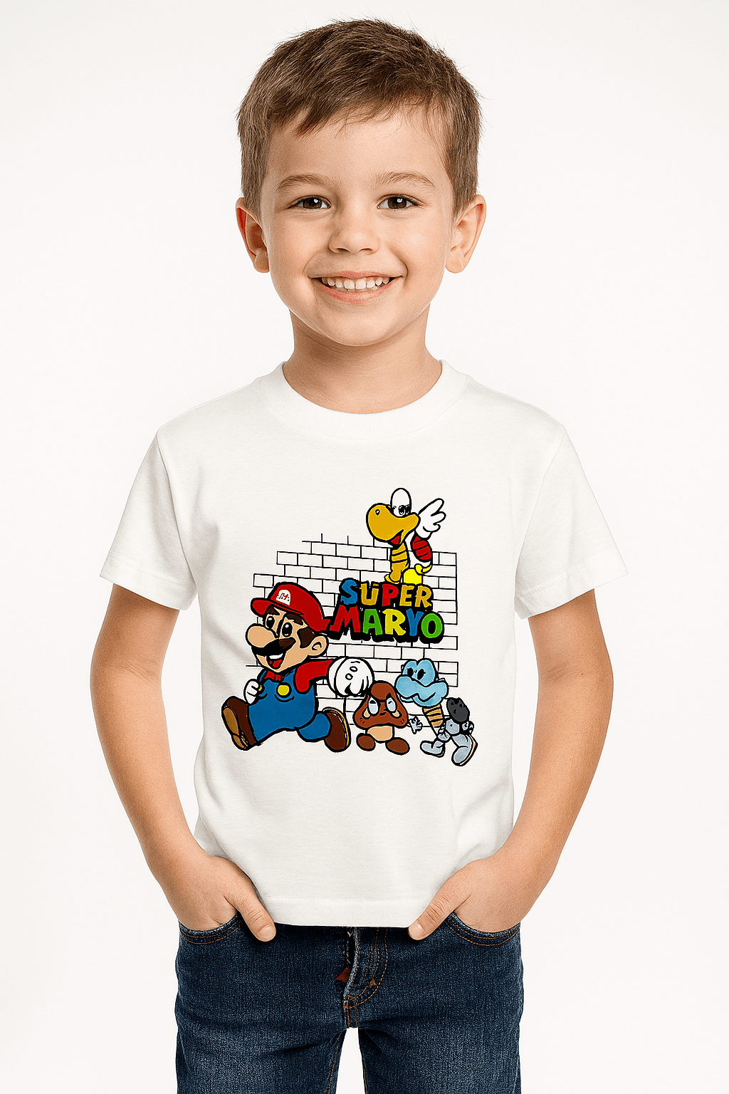 SUPER MARIO BASKILI BASİC TİŞÖRT