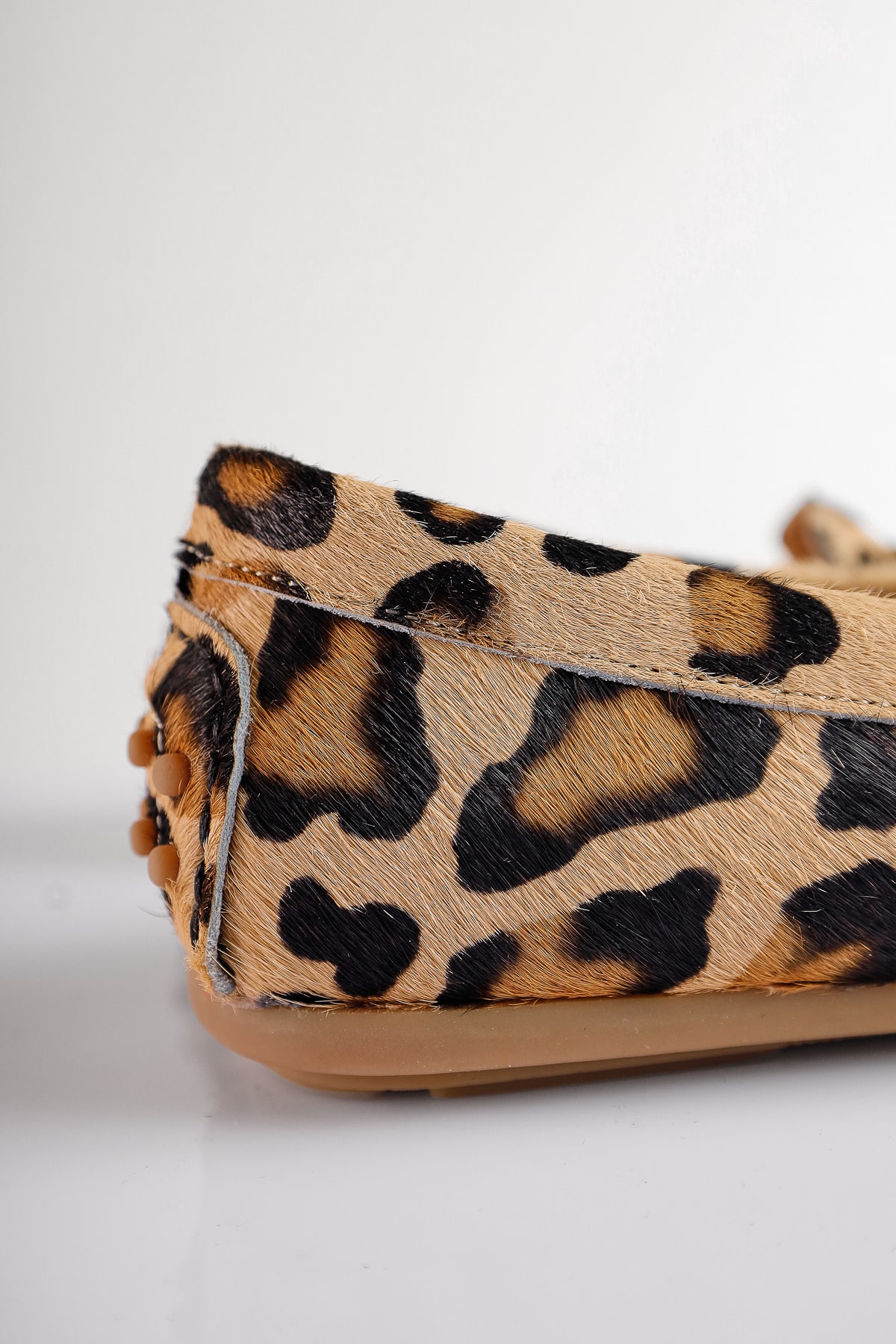 NO19 Leopar Hakiki Süet Deri Loafer