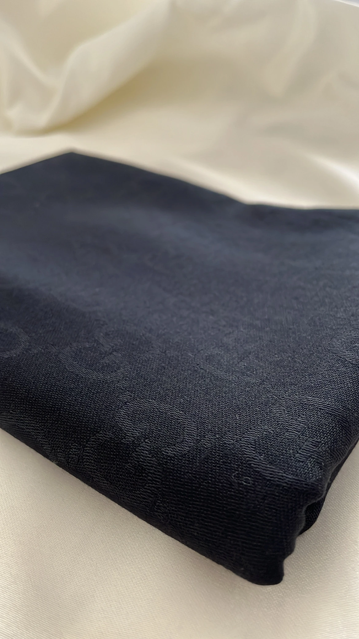 G Desen İthal Yün Pamuk İpek Şal - Siyah main variant image