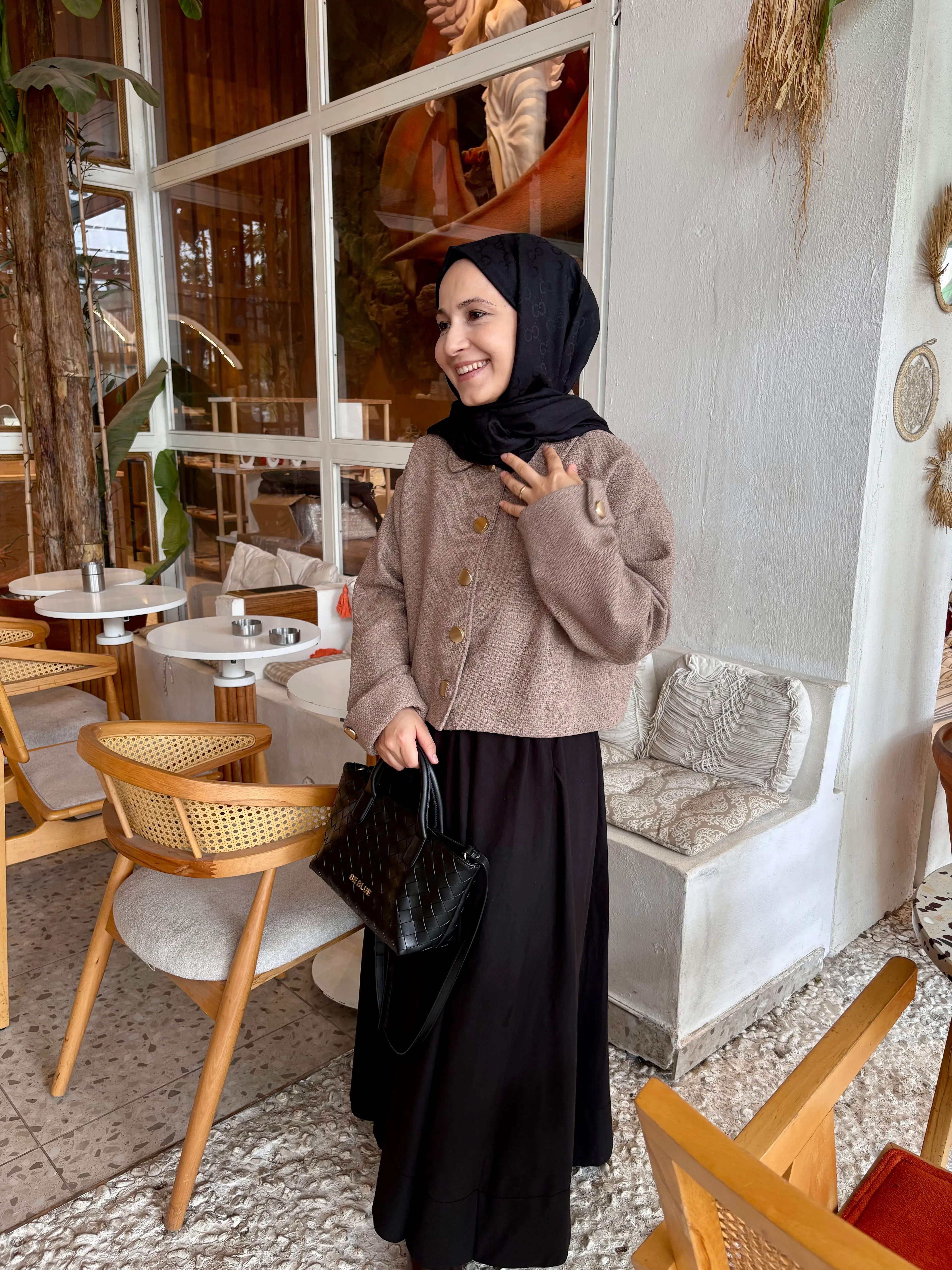 Astarlı Tüvit Ceket - Sütlü Kahve main variant image