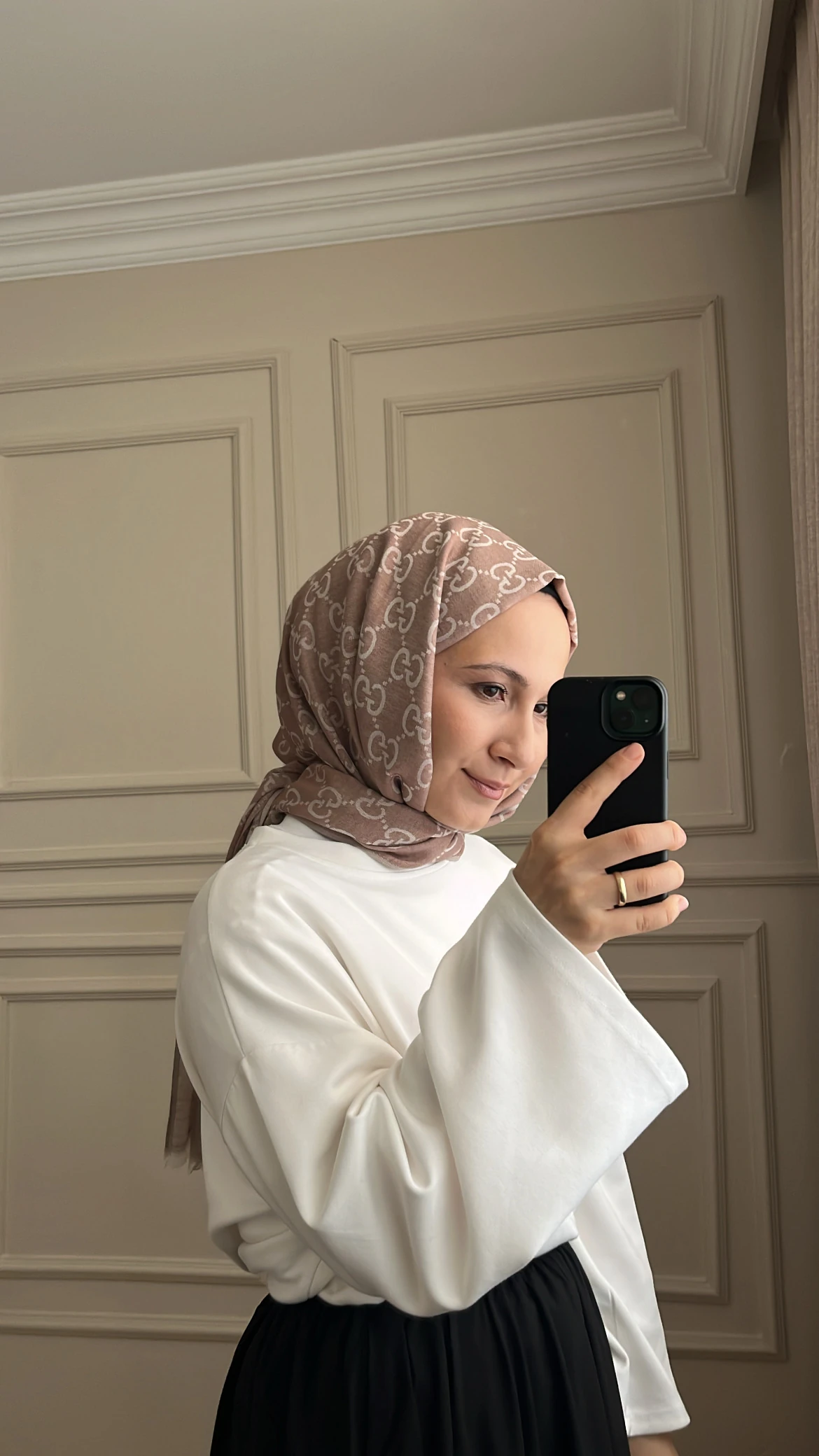 G Desen İthal Yün Pamuk İpek Şal - Pembe main variant image