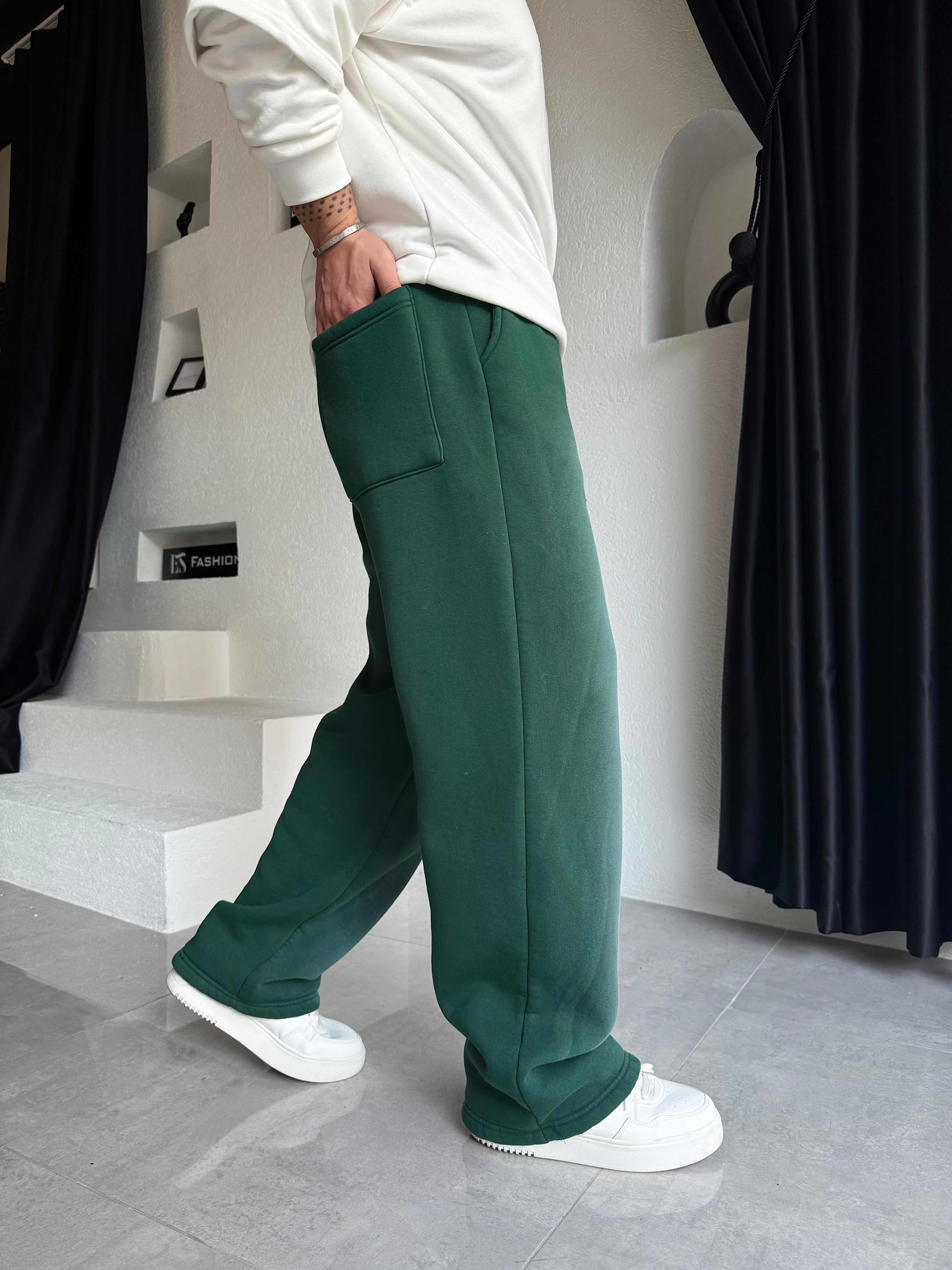 SPREY DETAYLI OVERSIZE BAGGY EŞOFMAN YEŞİL