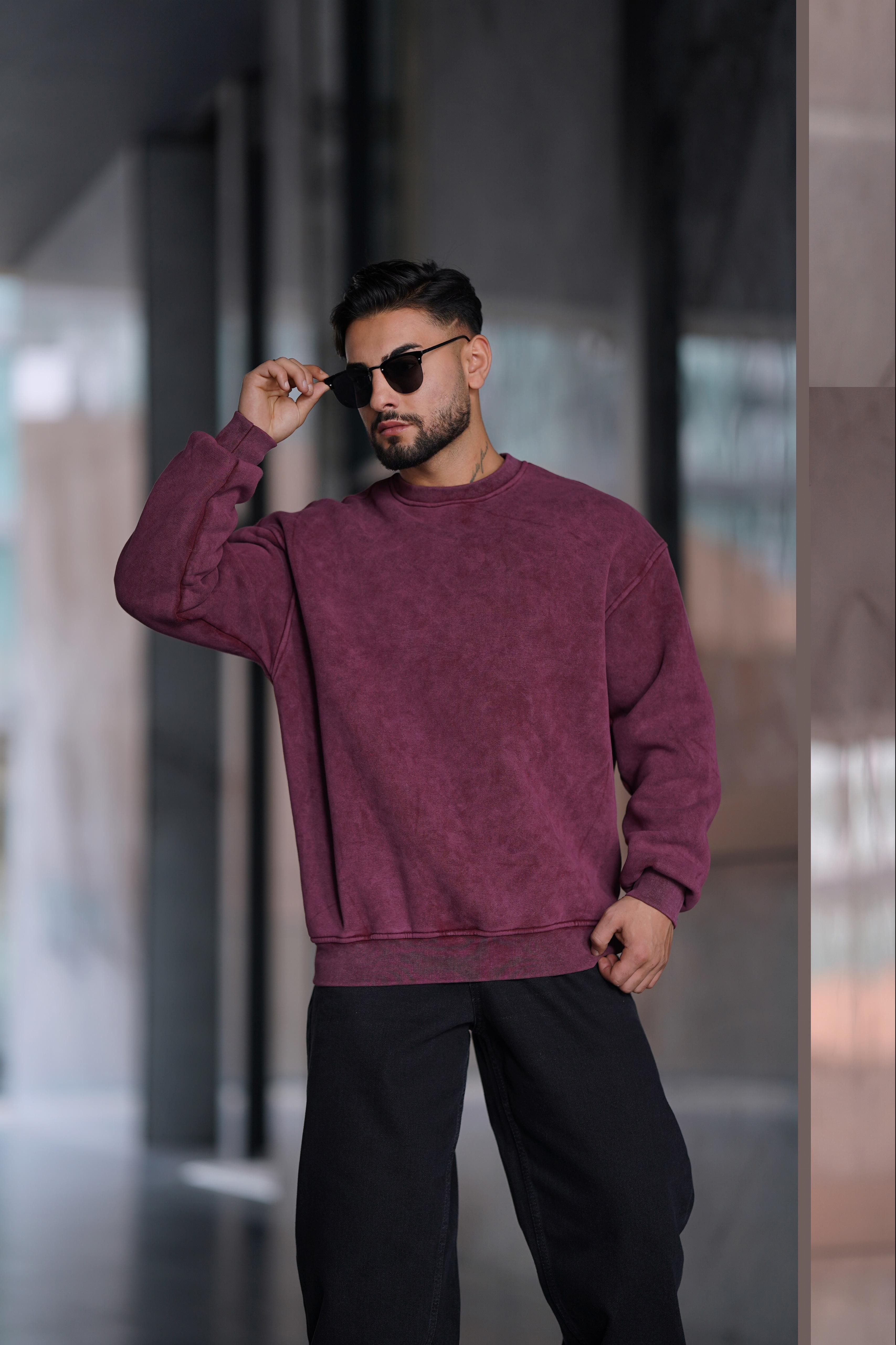 YIKAMALI BASİC SWEAT BORDO 