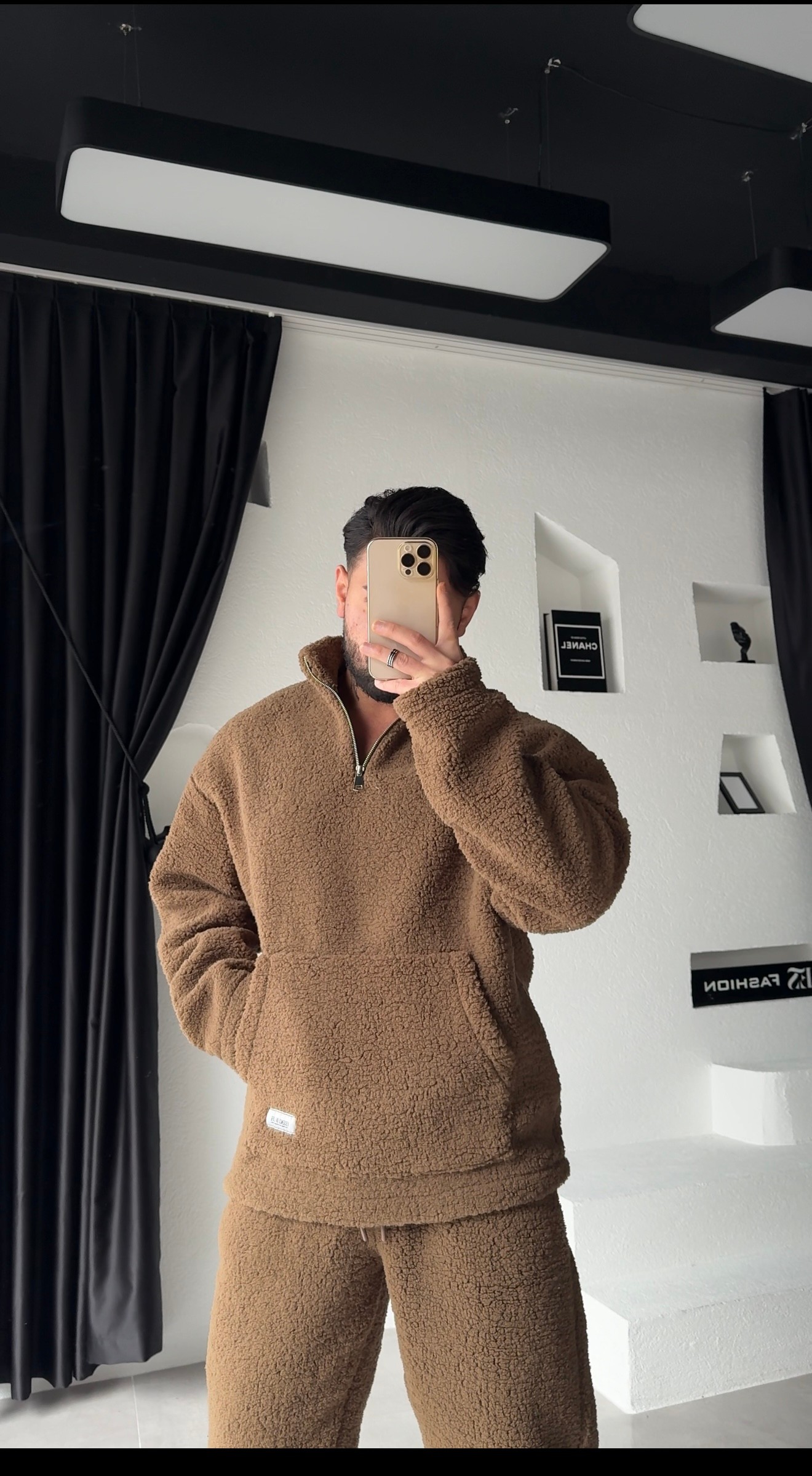 OVERSIZE KAHVE PELUŞ TAKIM