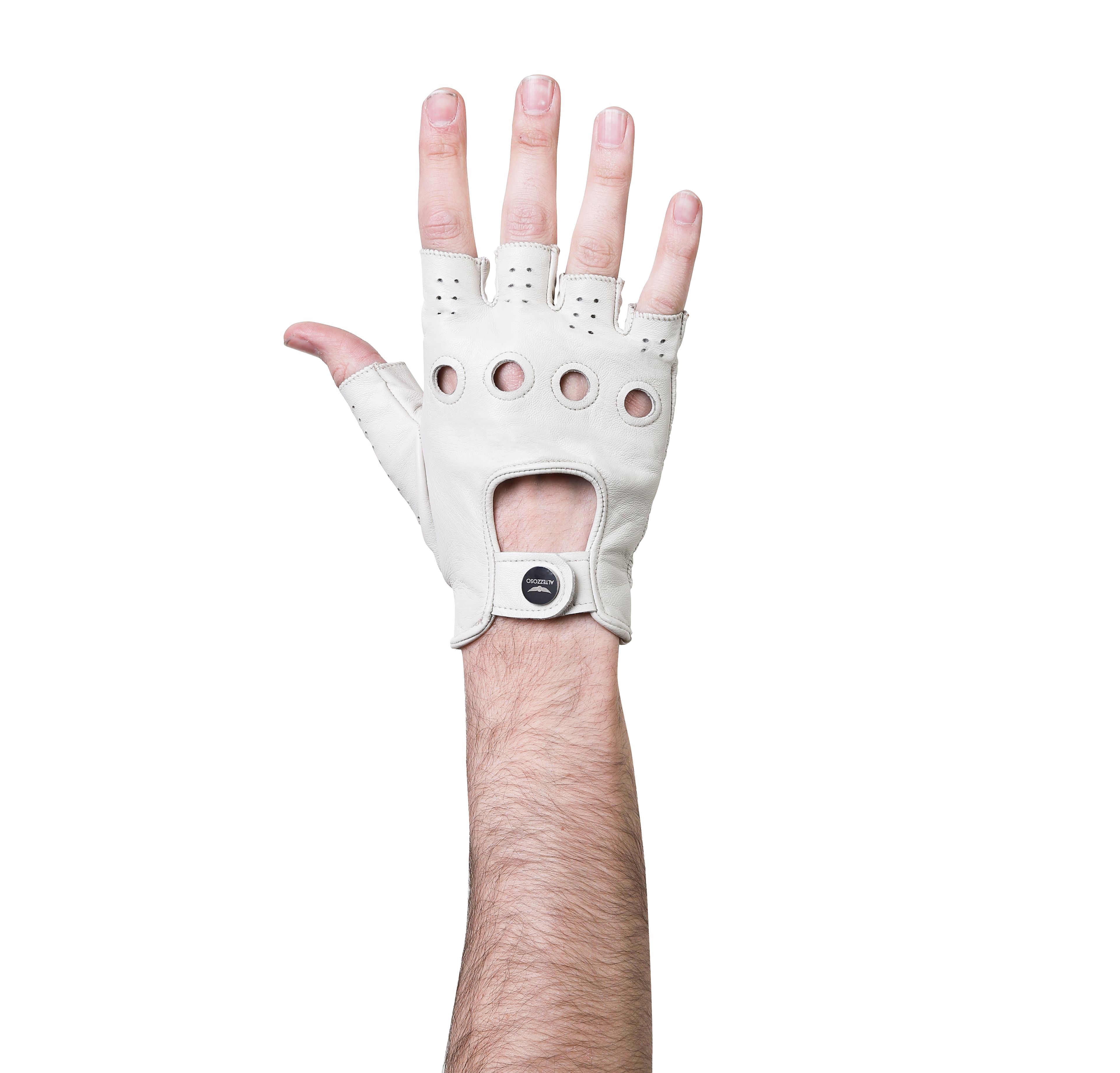 Munro Fingerless Leather Driving Gloves for Men