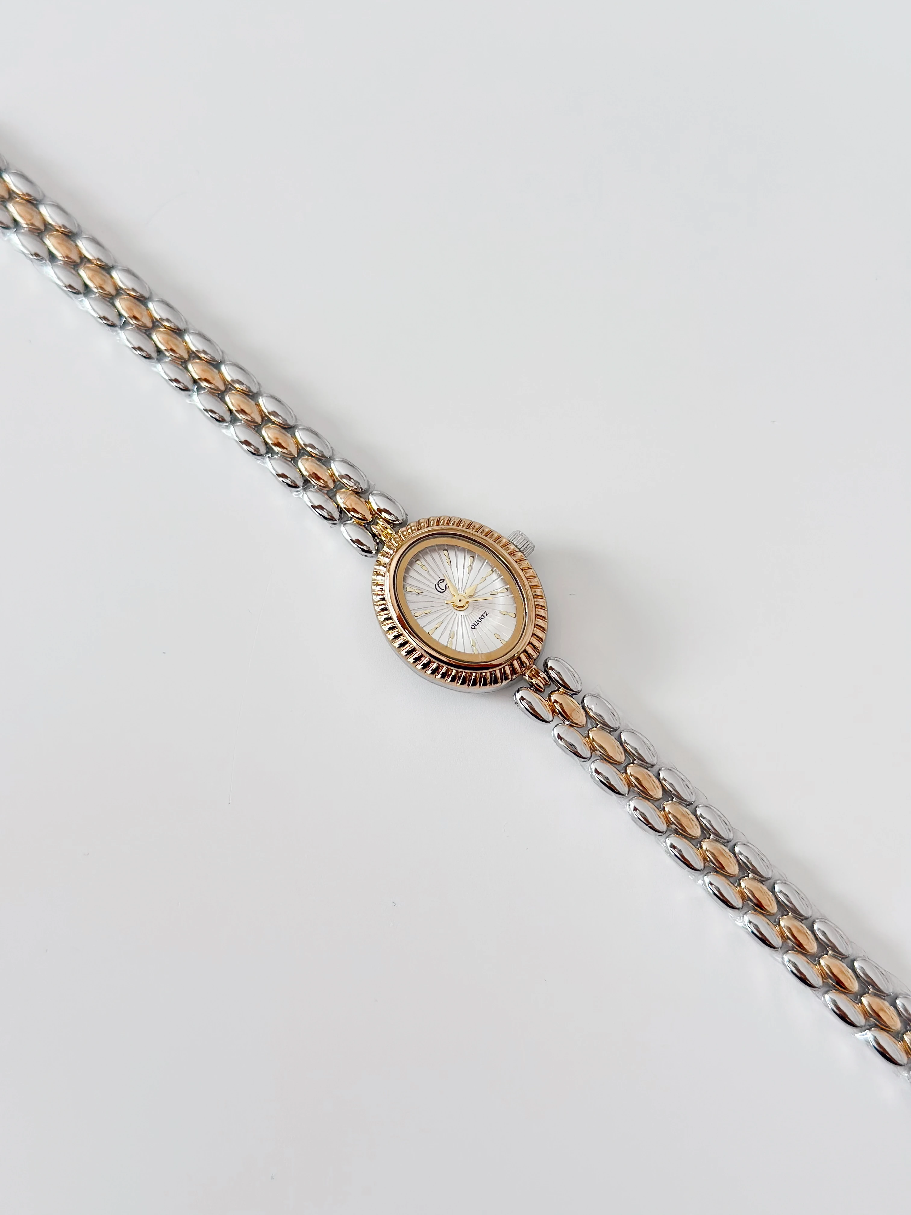 Barok Rodyum Gold Beyaz Saat