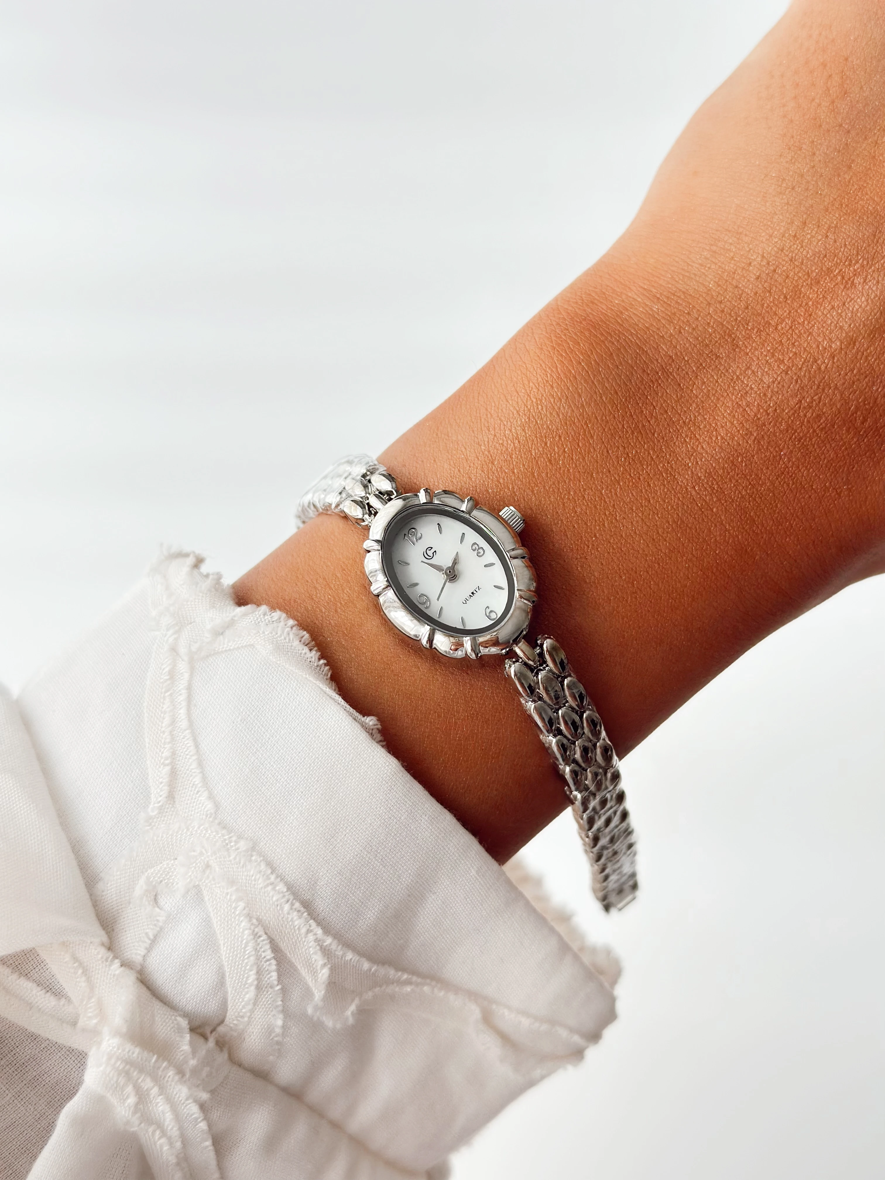 Marquret Rodyum Beyaz Saat