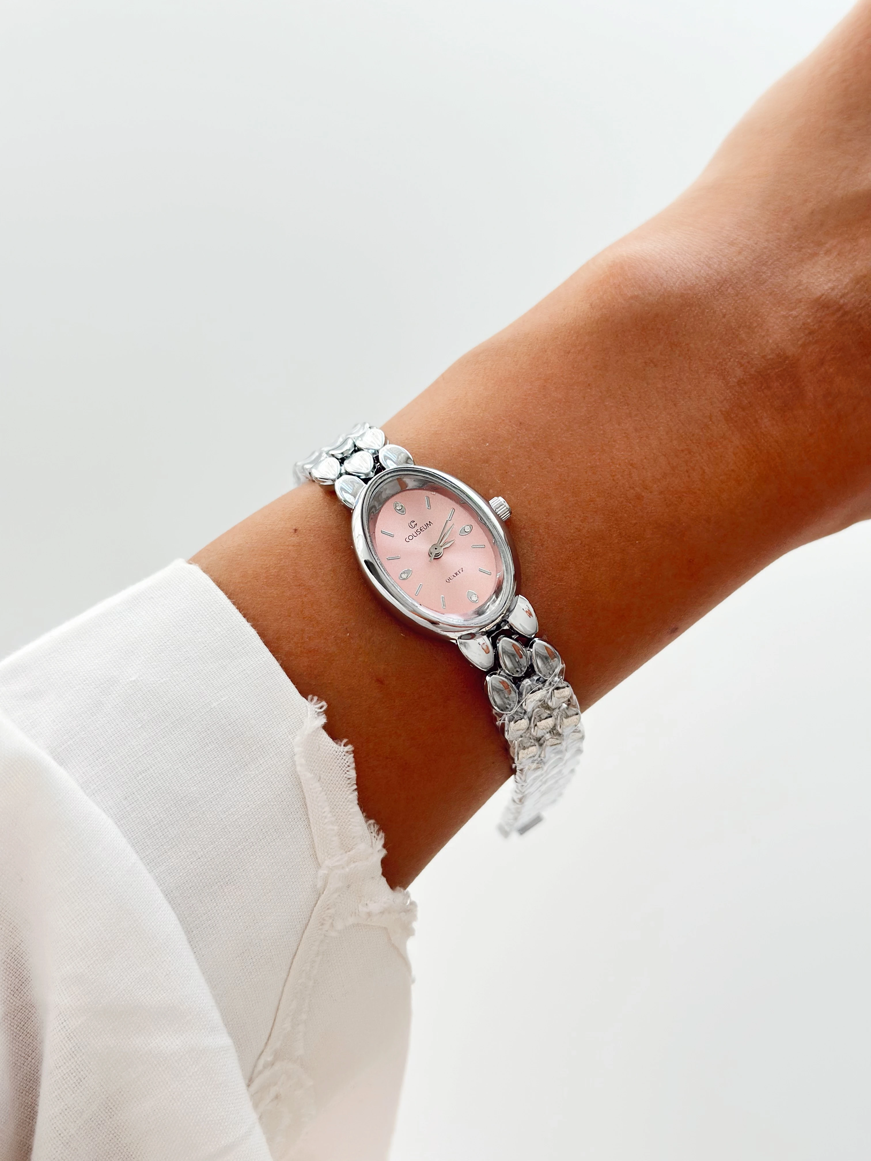 Aurora Rodyum Pembe Saat