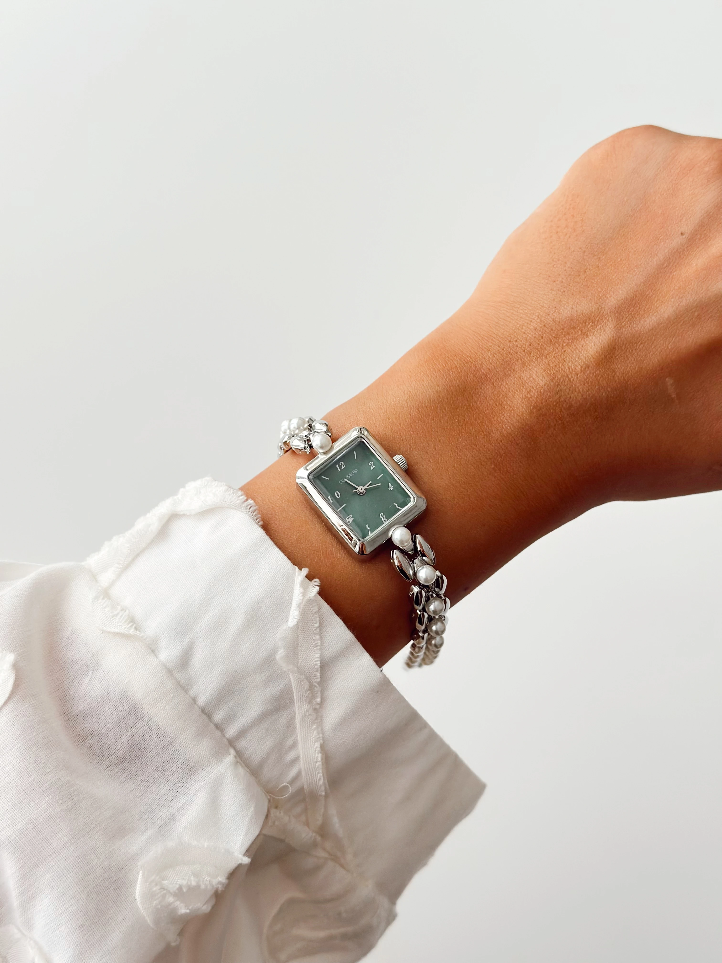 Perin Rodyum Yeşil Saat