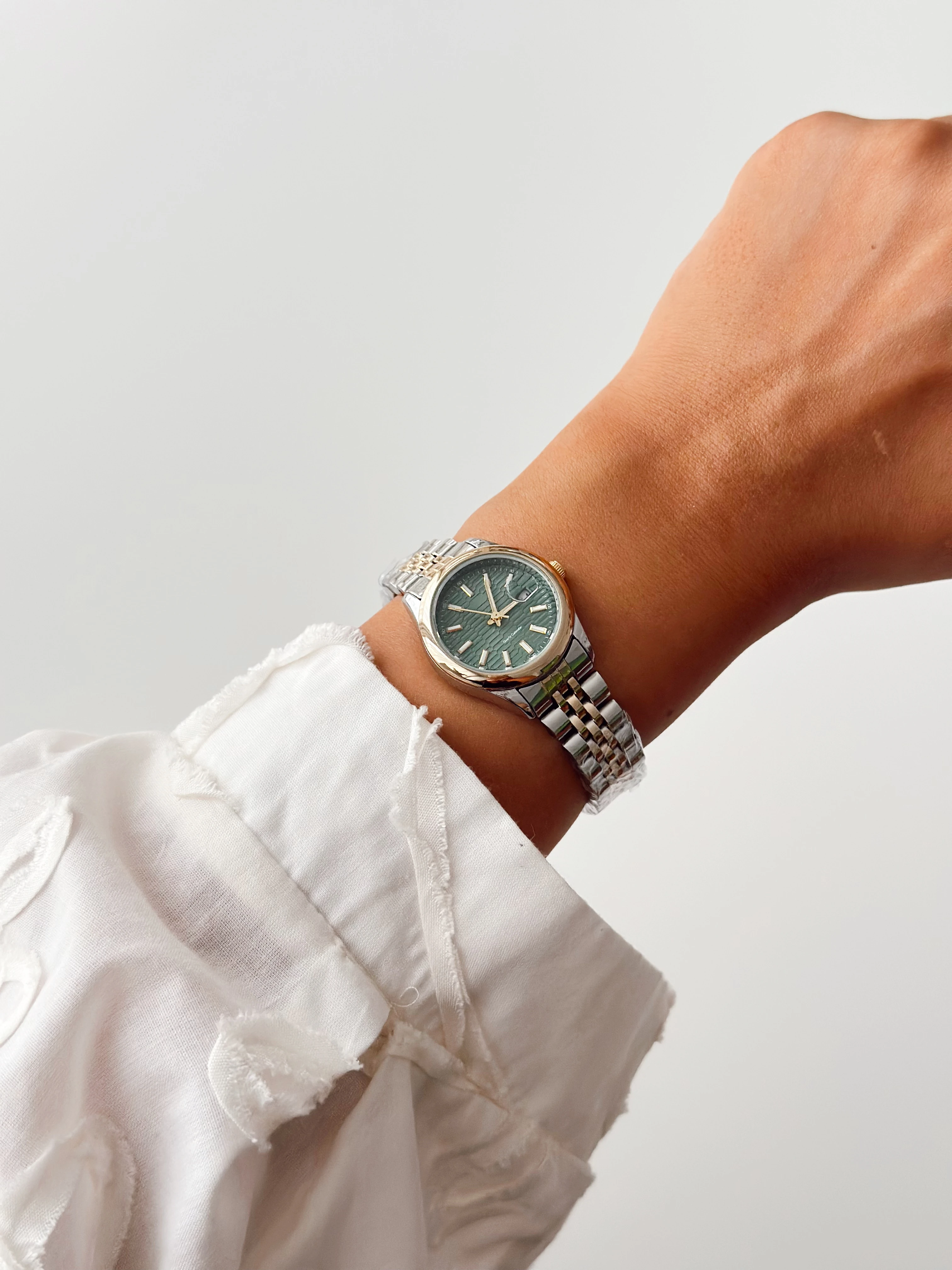 Riad Rodyum Gold Yeşil Saat