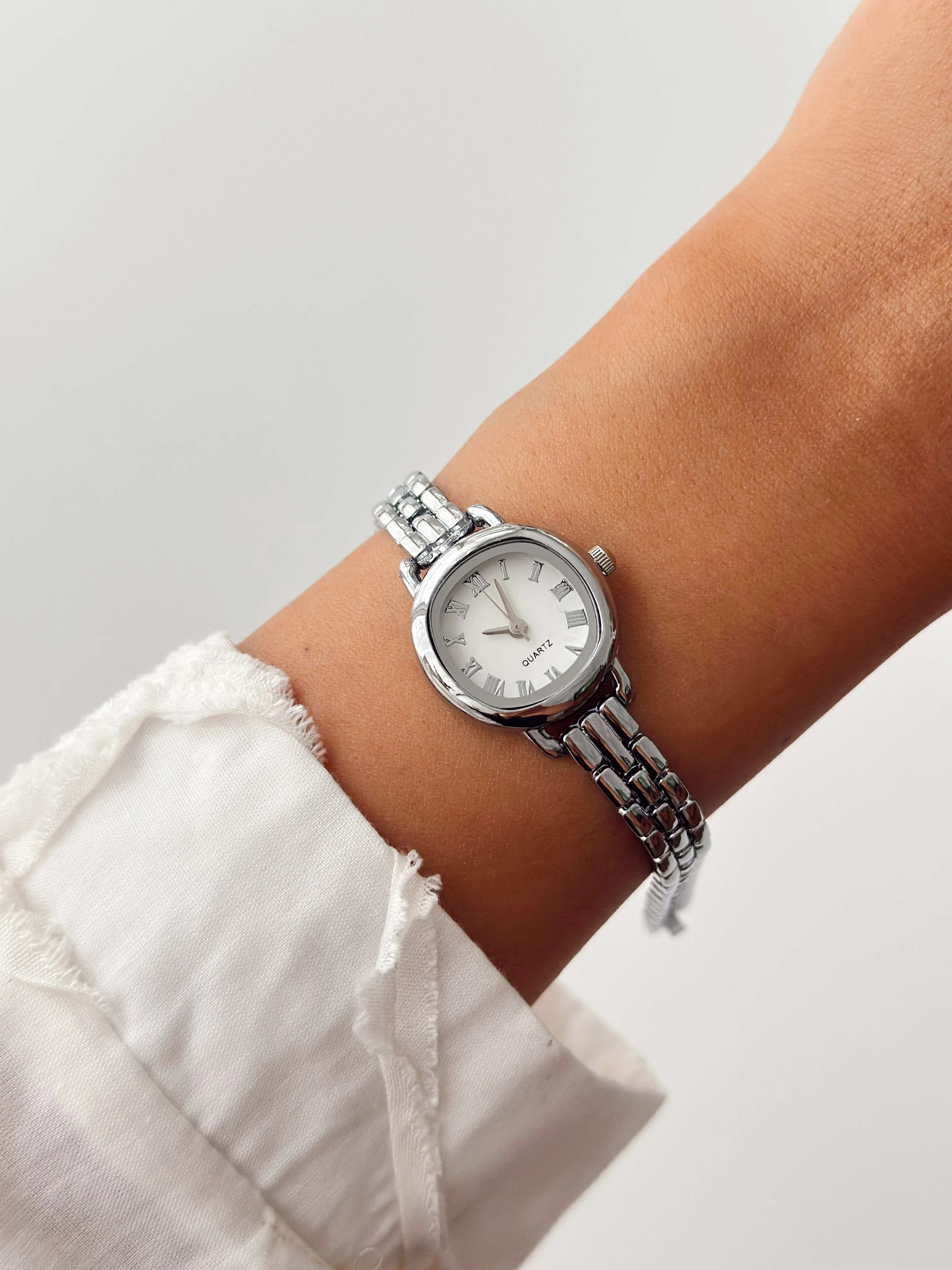 Maun Rodyum Beyaz Saat