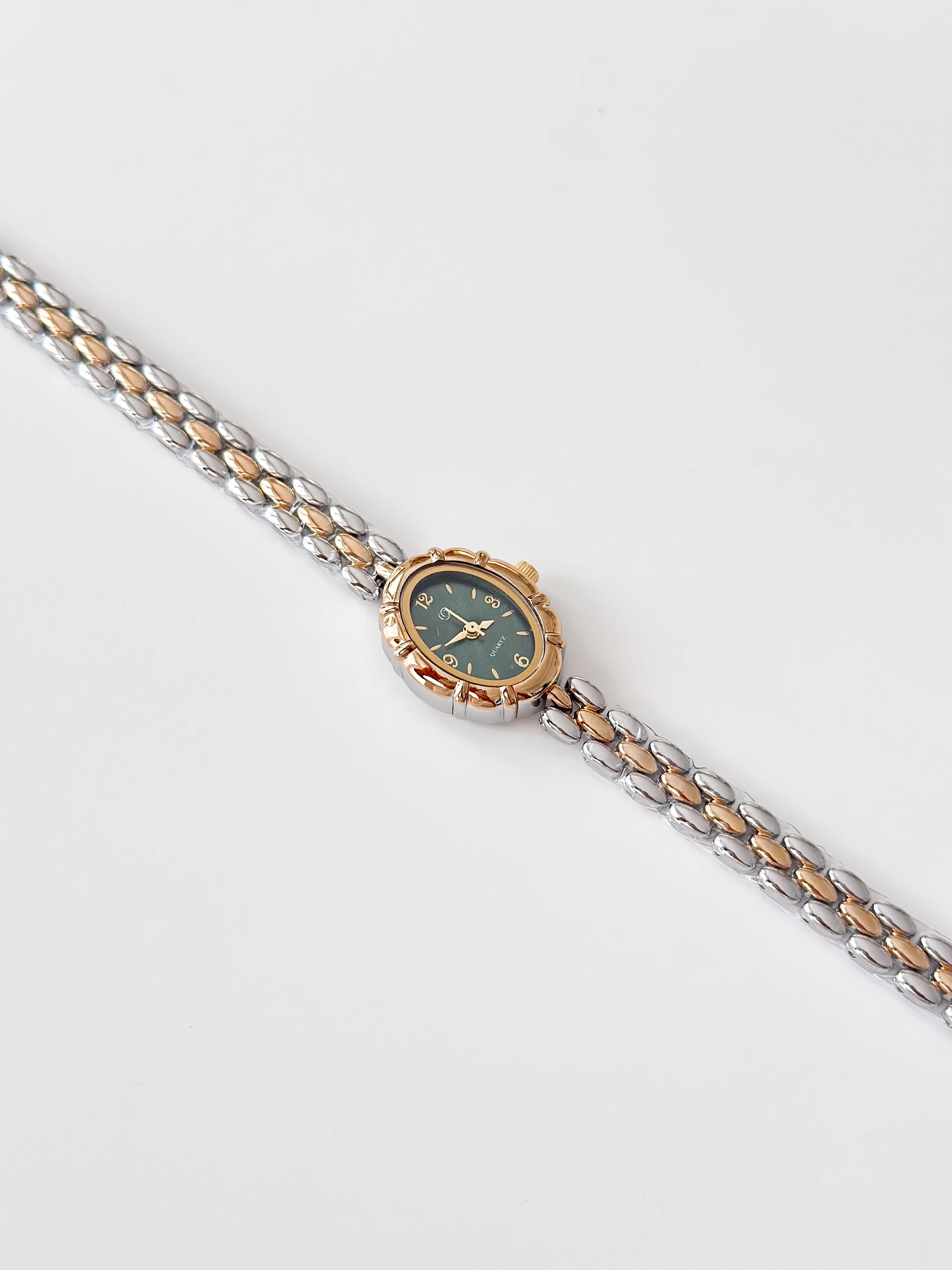 Marquret Rodyum Gold Yeşil Saat