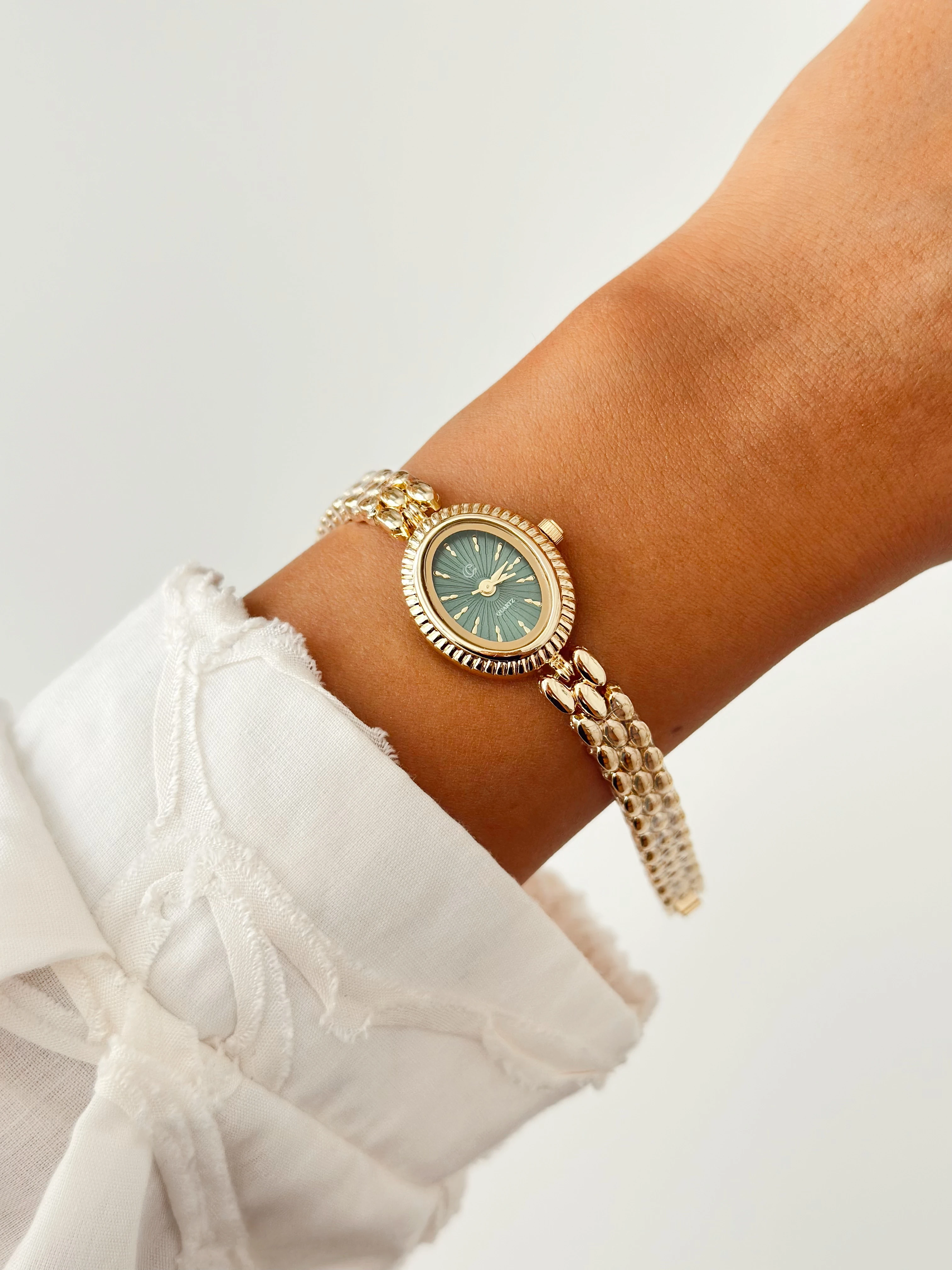 Barok Gold Yeşil Saat