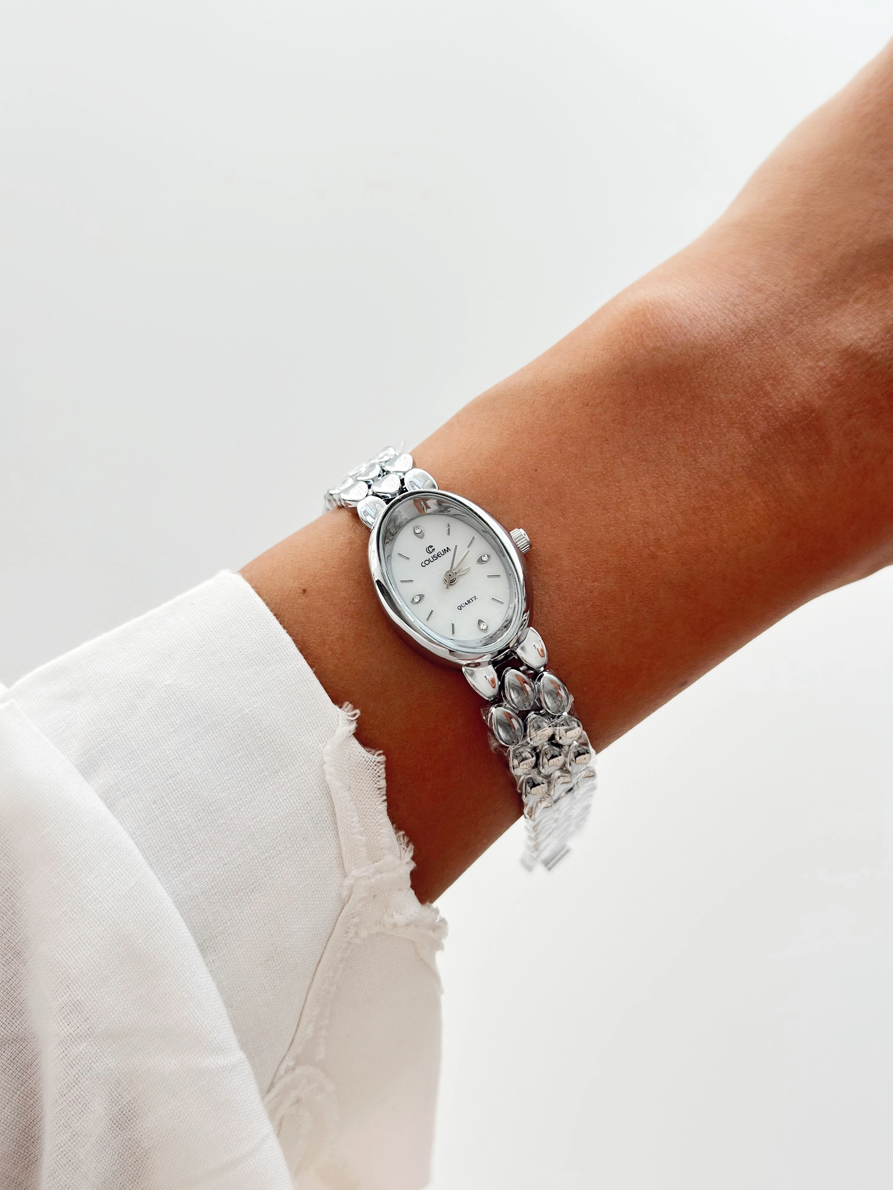 Aurora Rodyum Beyaz Saat