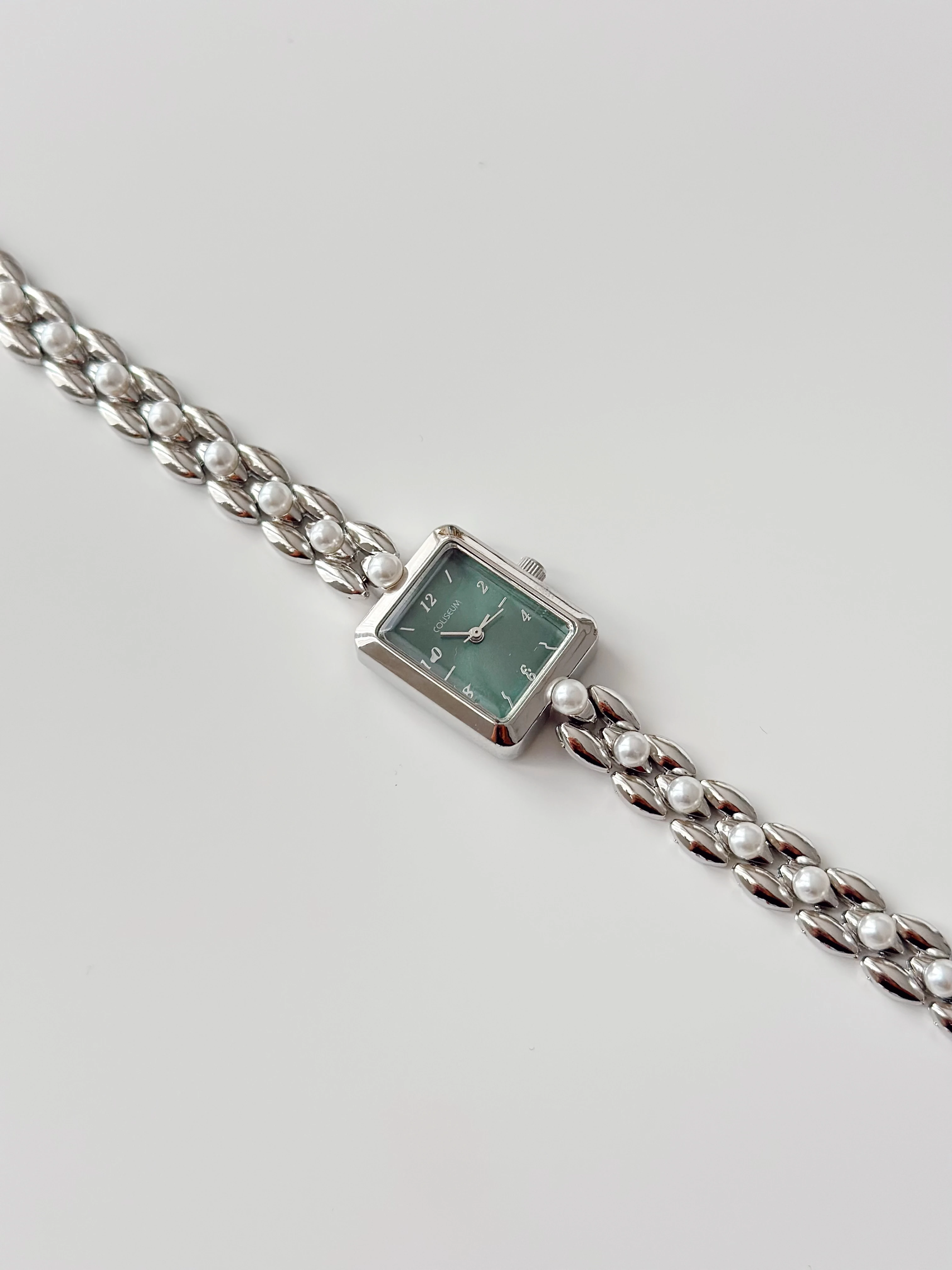 Perin Rodyum Yeşil Saat