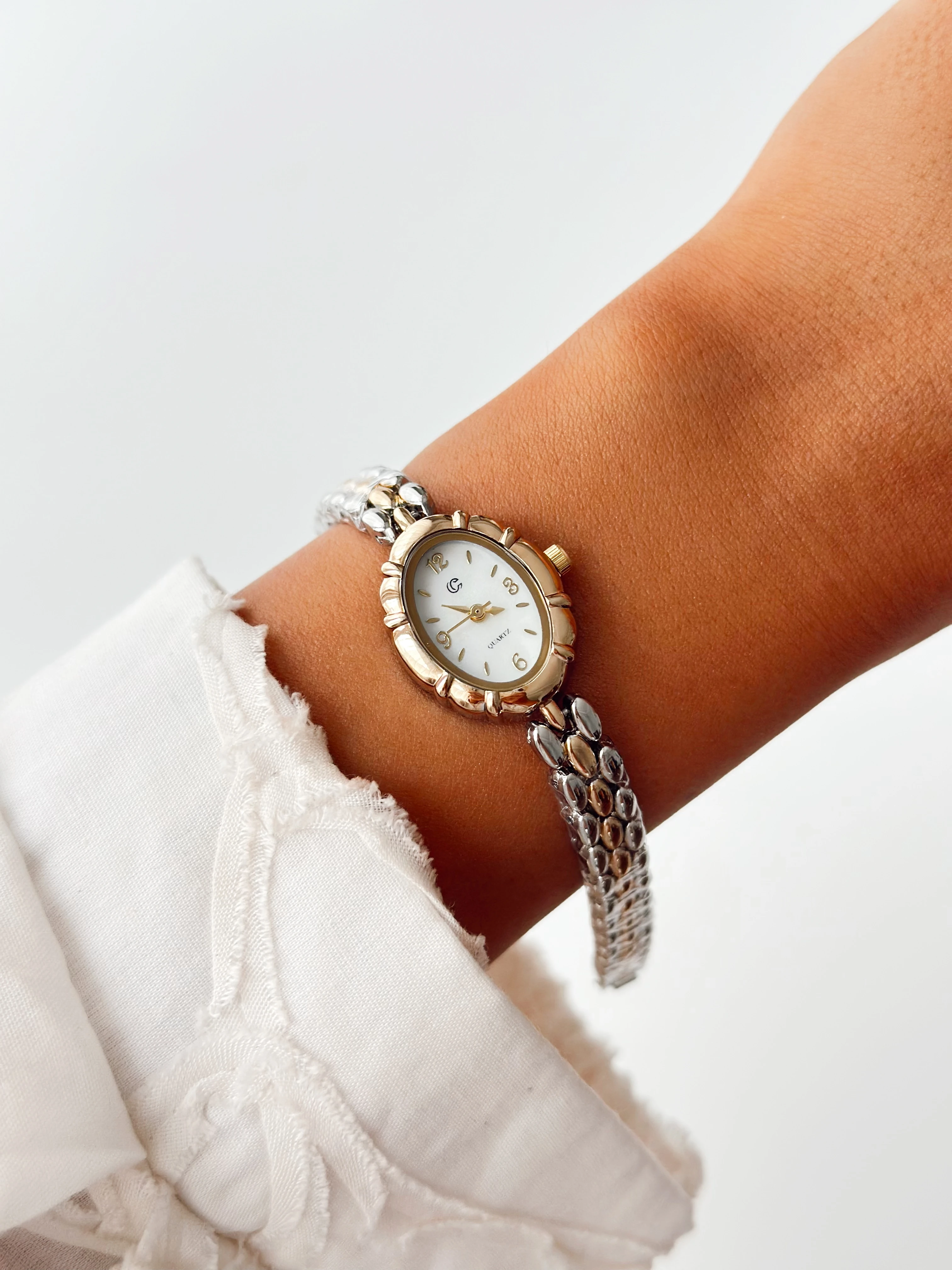 Marquret Rodyum Gold Beyaz Saat