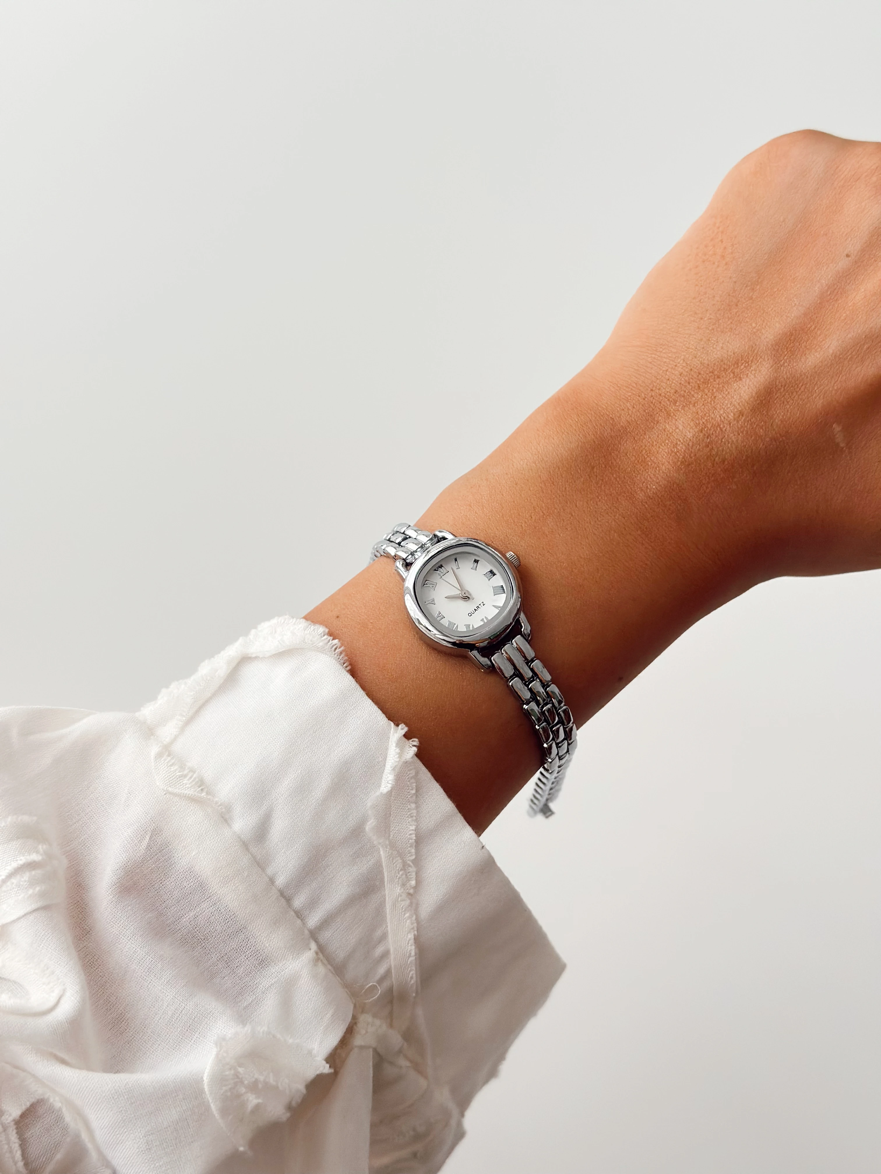 Maun Rodyum Beyaz Saat