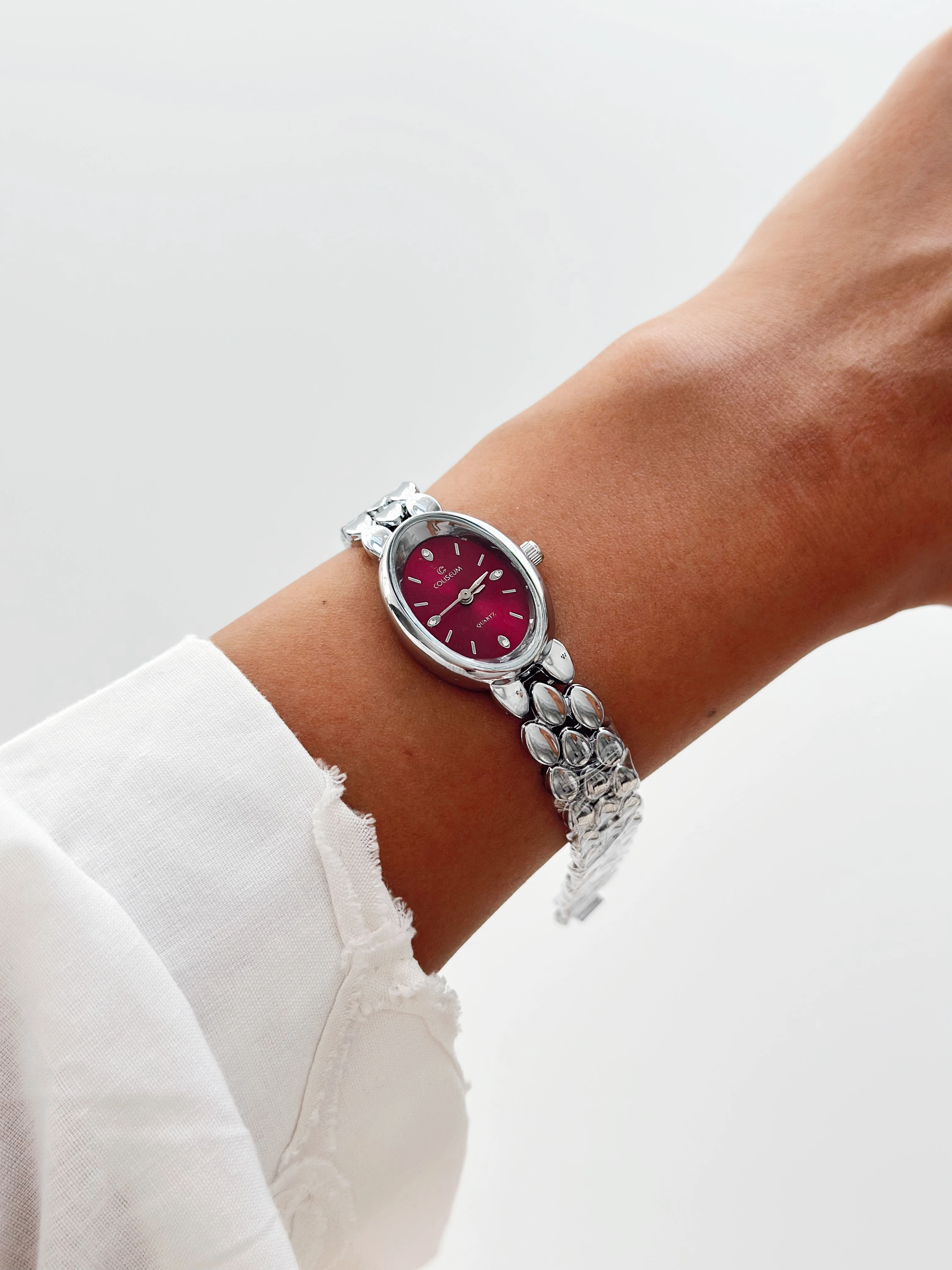 Aurora Rodyum Bordo Saat