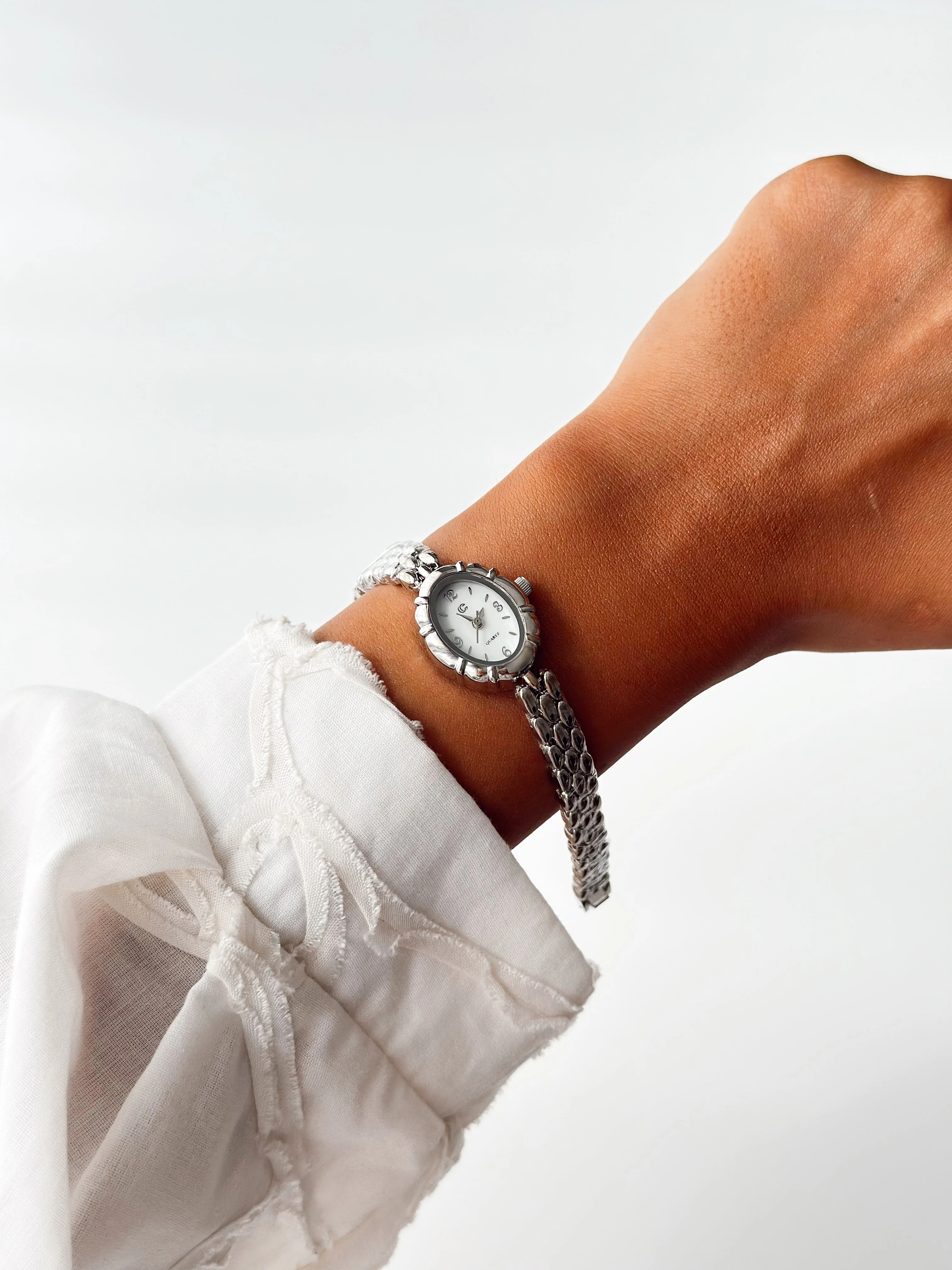 Marquret Rodyum Beyaz Saat