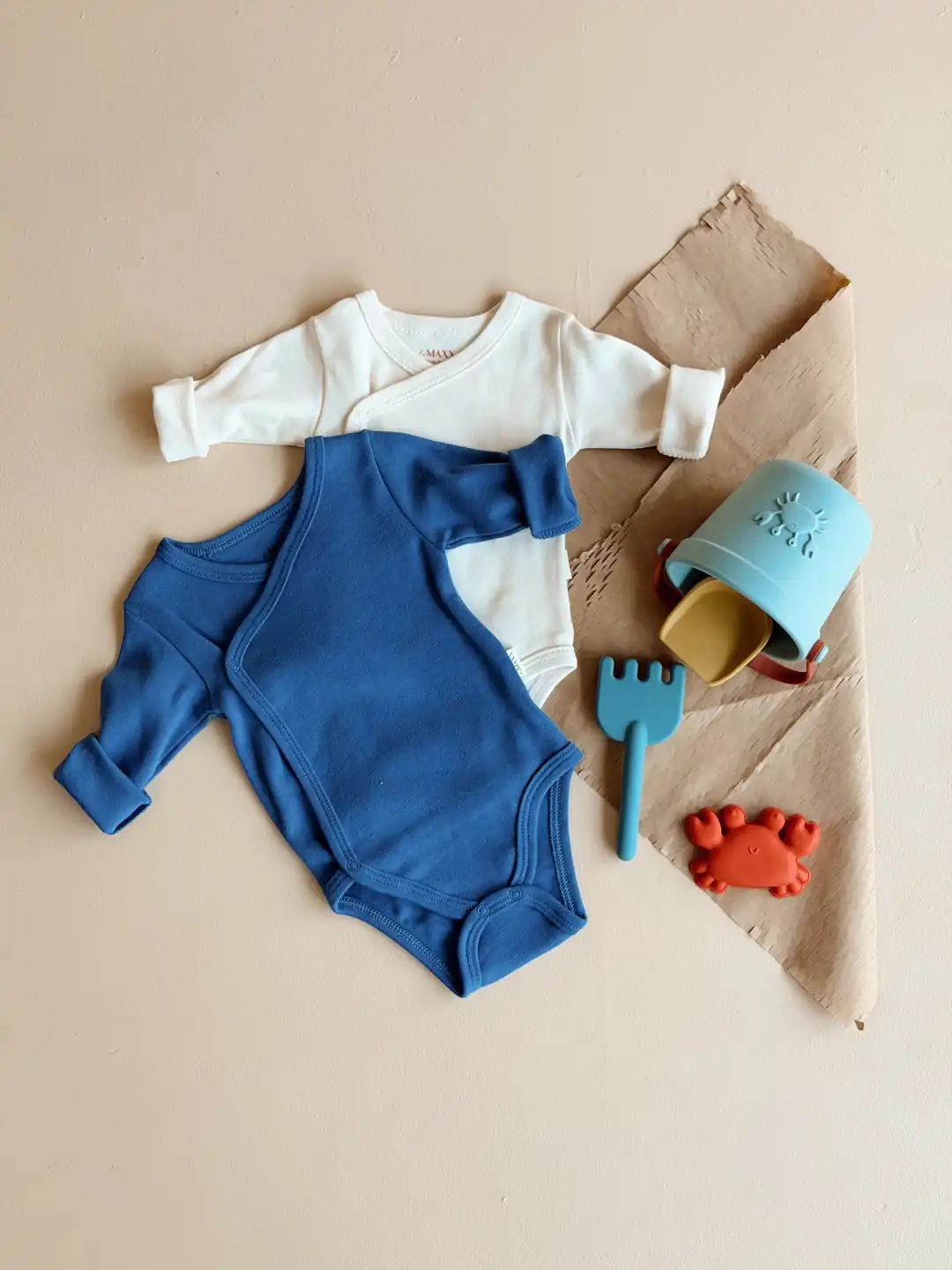 Mavi - Krem 2'li Zıbın Set