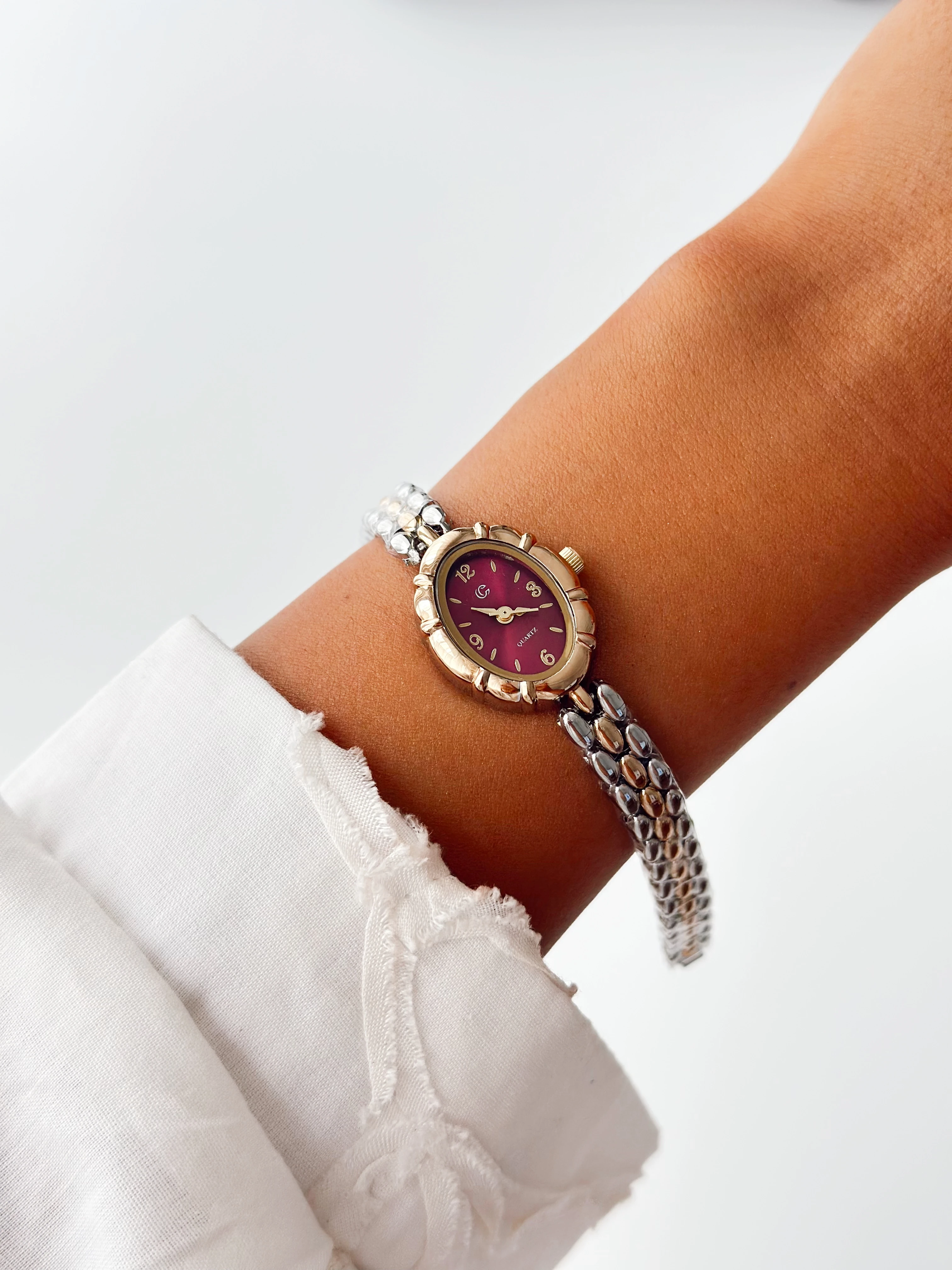 Marquret Rodyum Gold Bordo Saat