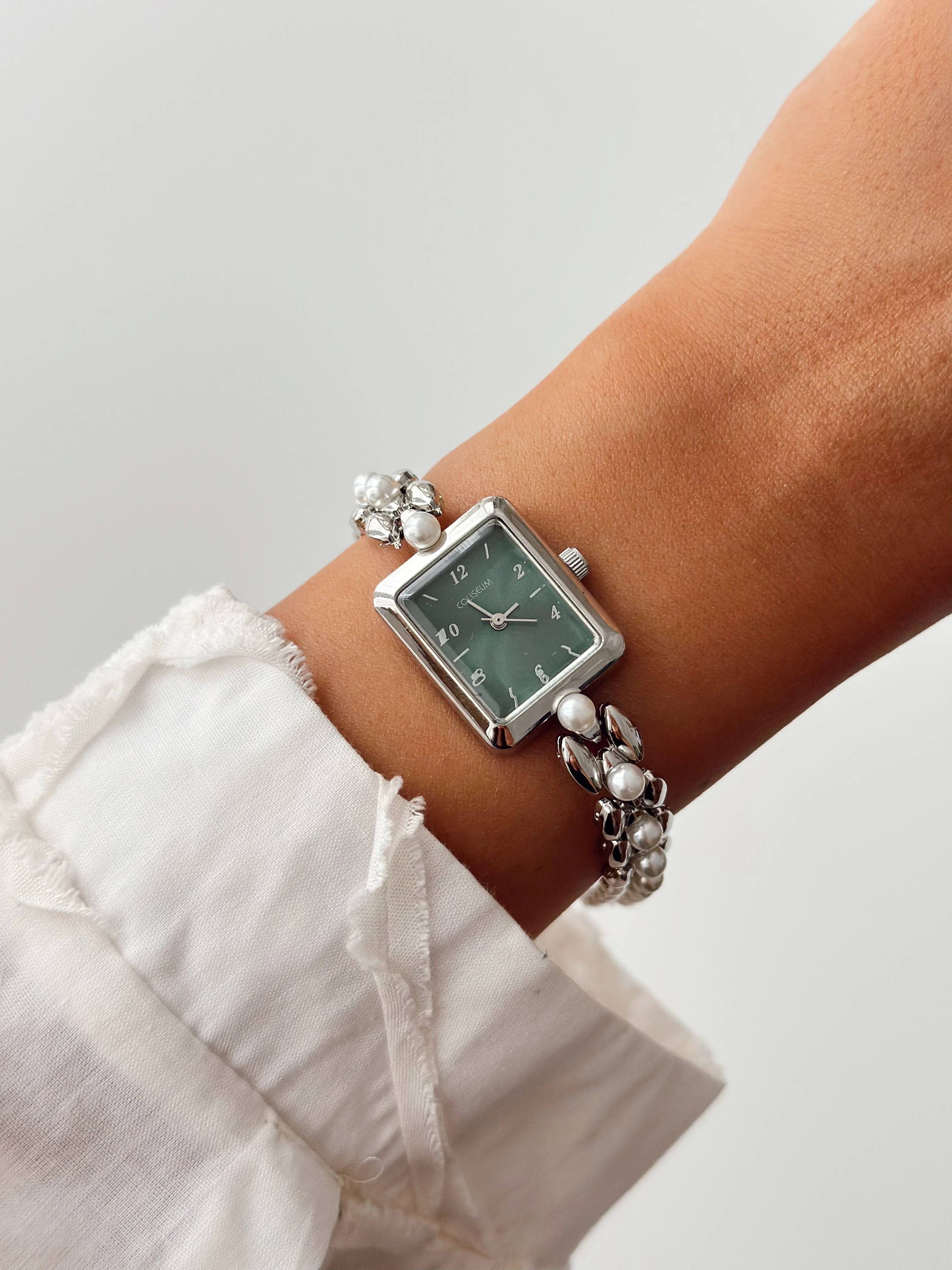 Perin Rodyum Yeşil Saat