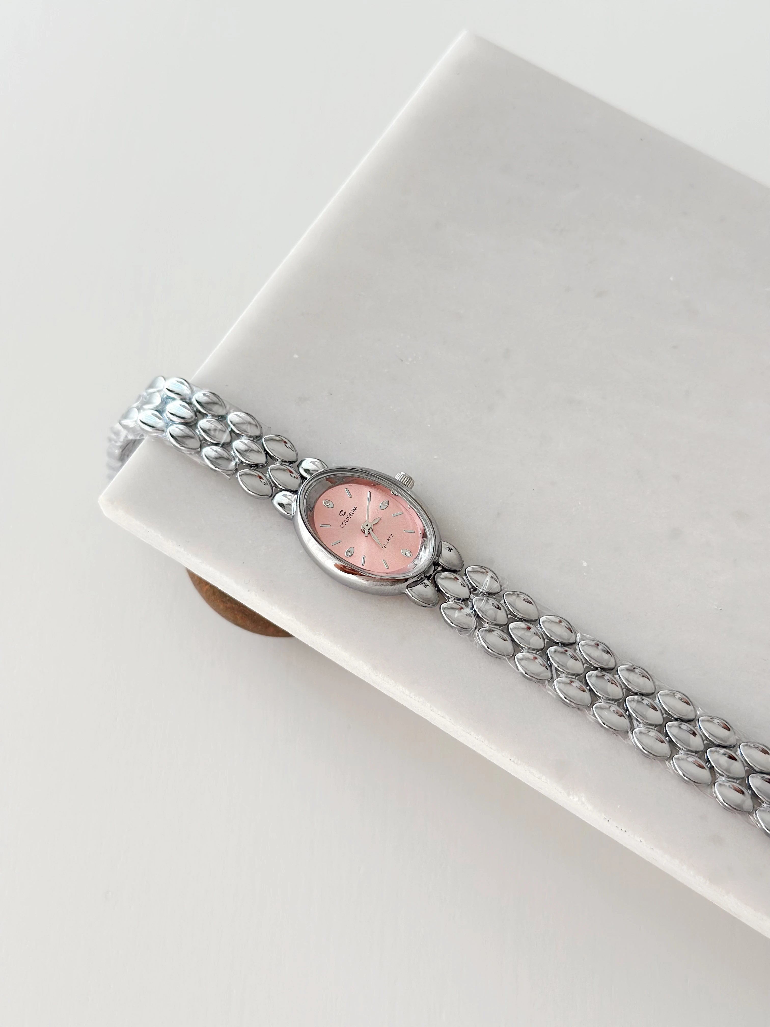 Aurora Rodyum Pembe Saat