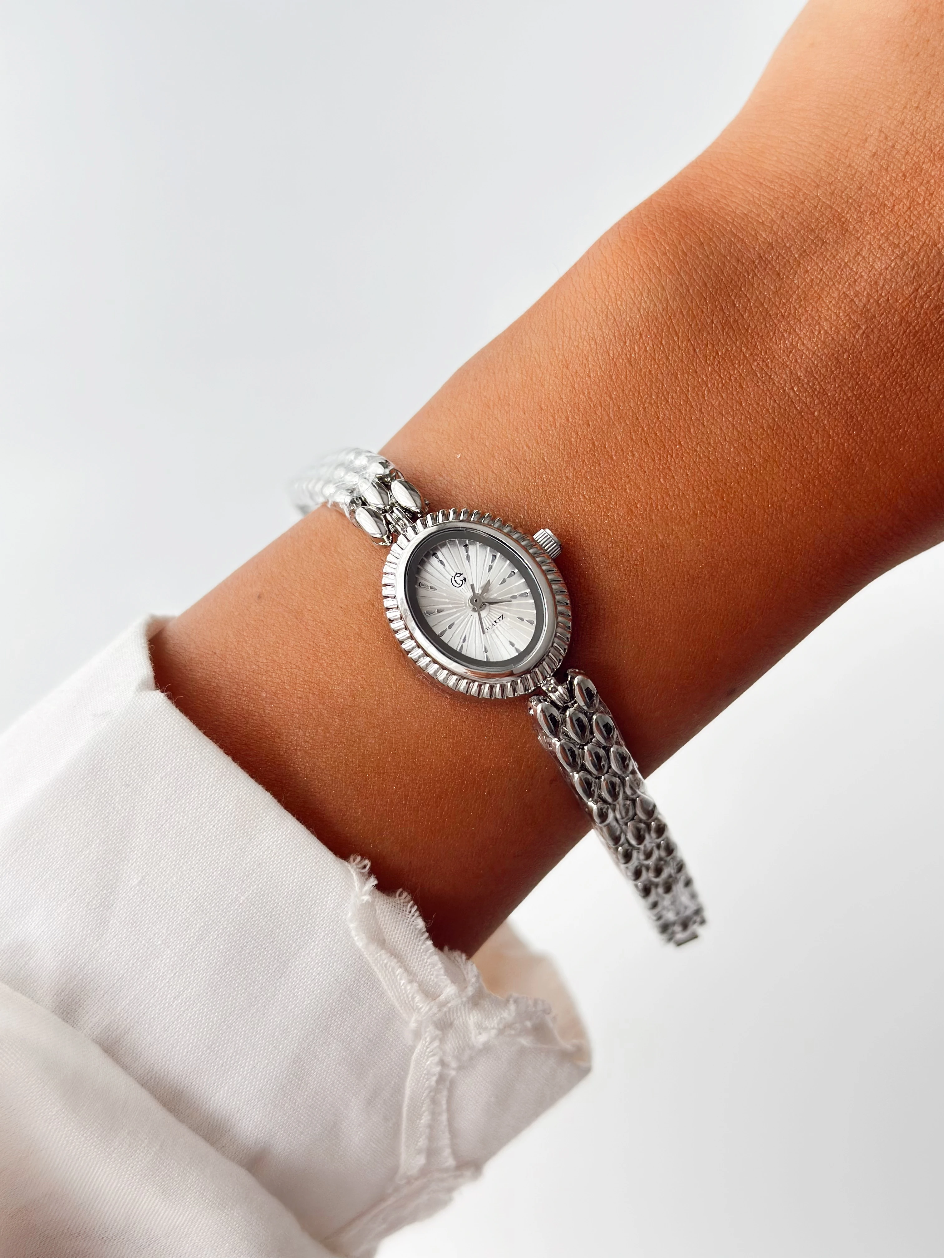 Barok Rodyum Beyaz Saat