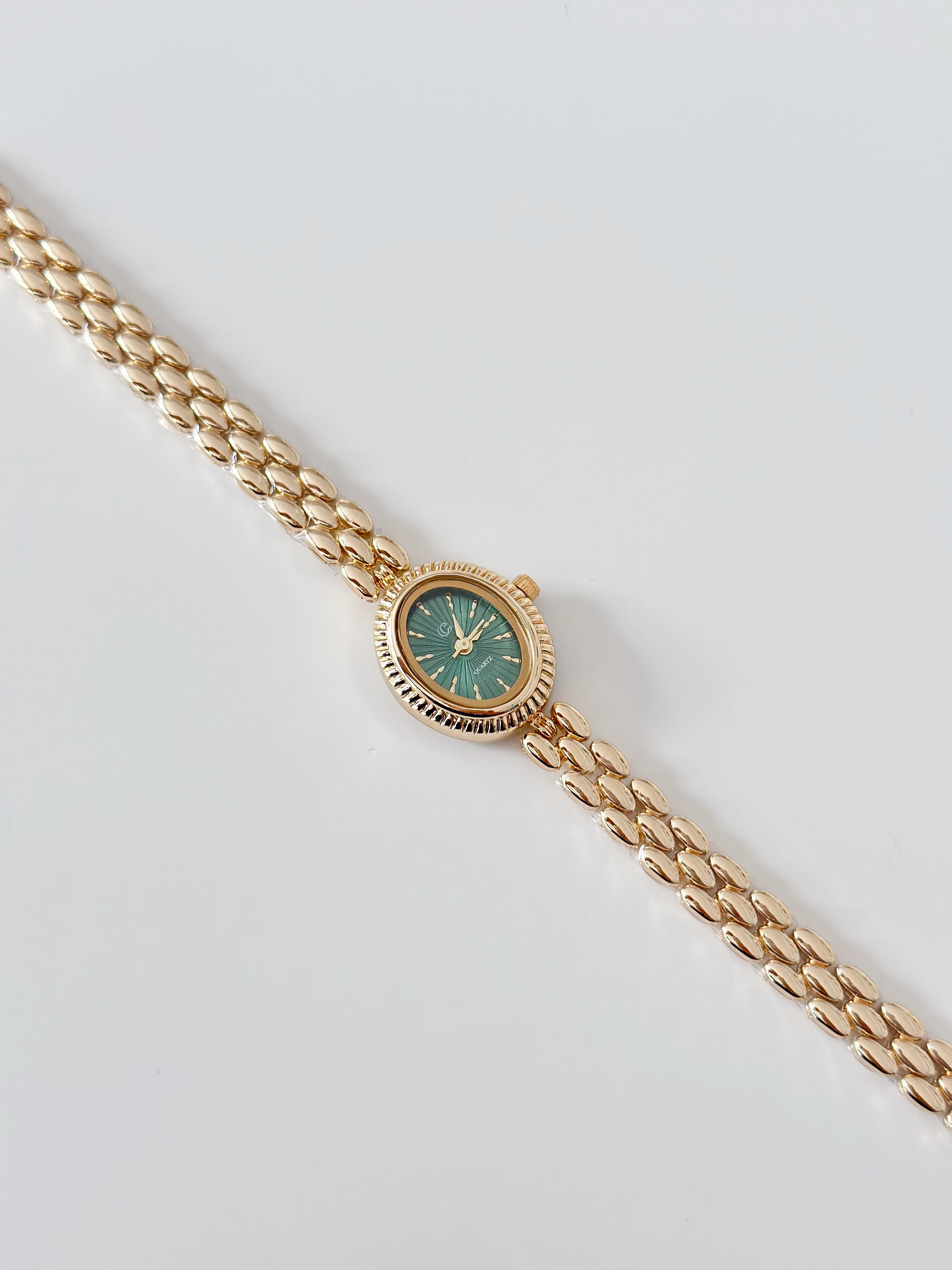 Barok Gold Yeşil Saat