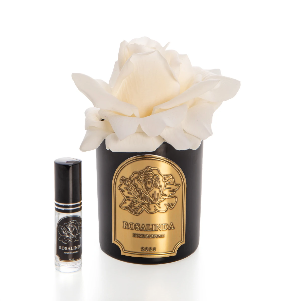 ROSALINDA SİYAH CAM GOLD TEK GÜL - Krem