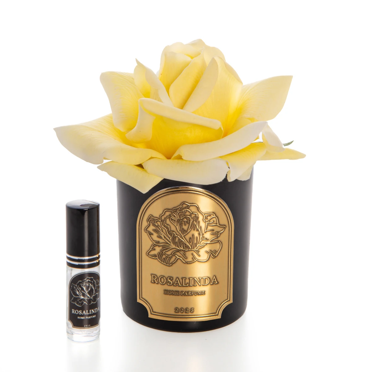 ROSALINDA SİYAH CAM GOLD TEK GÜL - Sarı