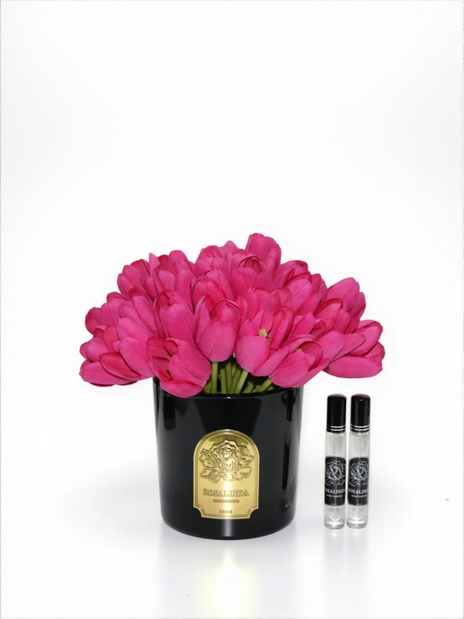 GOLD SİYAH CAM LALE - Fuşya