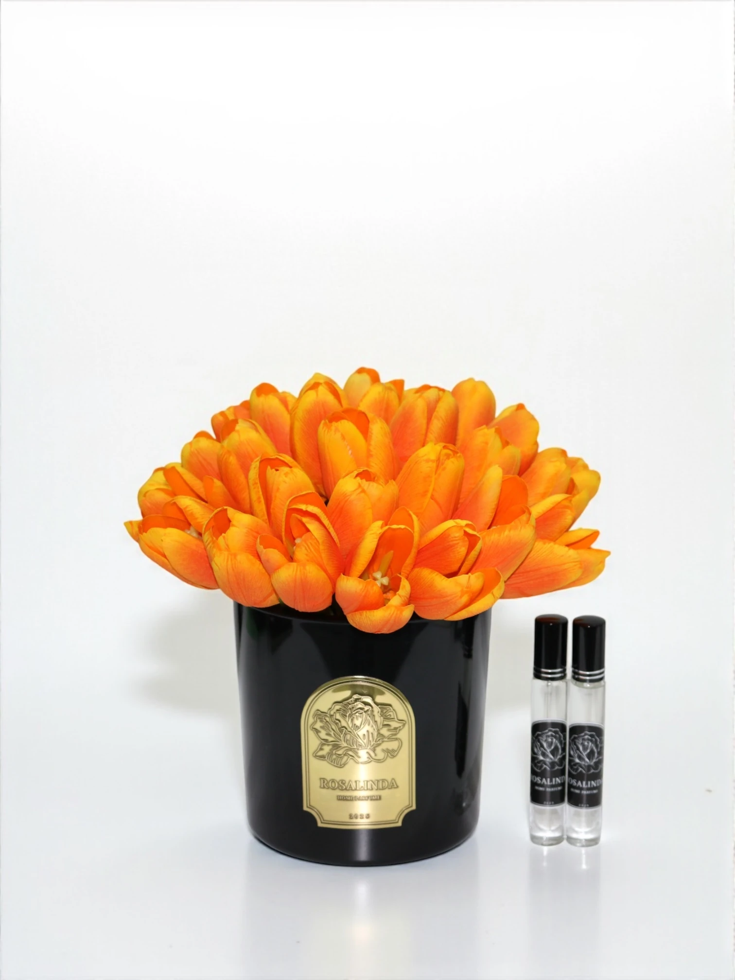 GOLD SİYAH CAM LALE - Turuncu