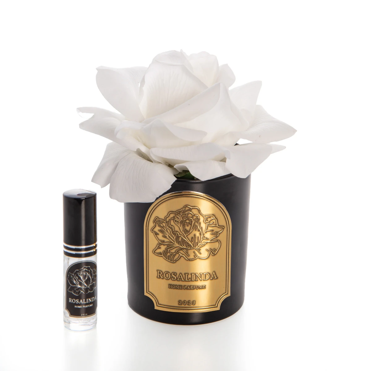 ROSALINDA SİYAH CAM GOLD TEK GÜL - Beyaz